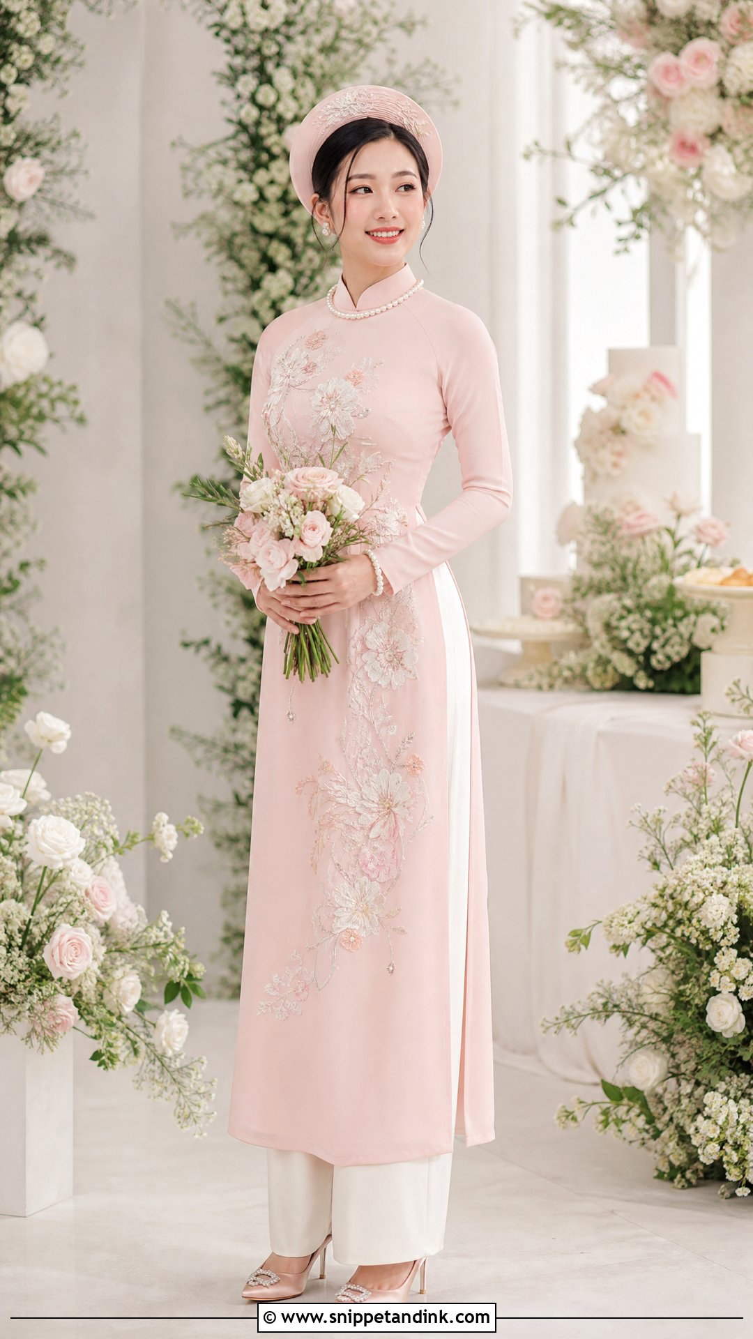 Pink Vietnamese Wedding Ao Dai - Snippet and Ink - 25 Vietnamese Wedding Dress Ideas