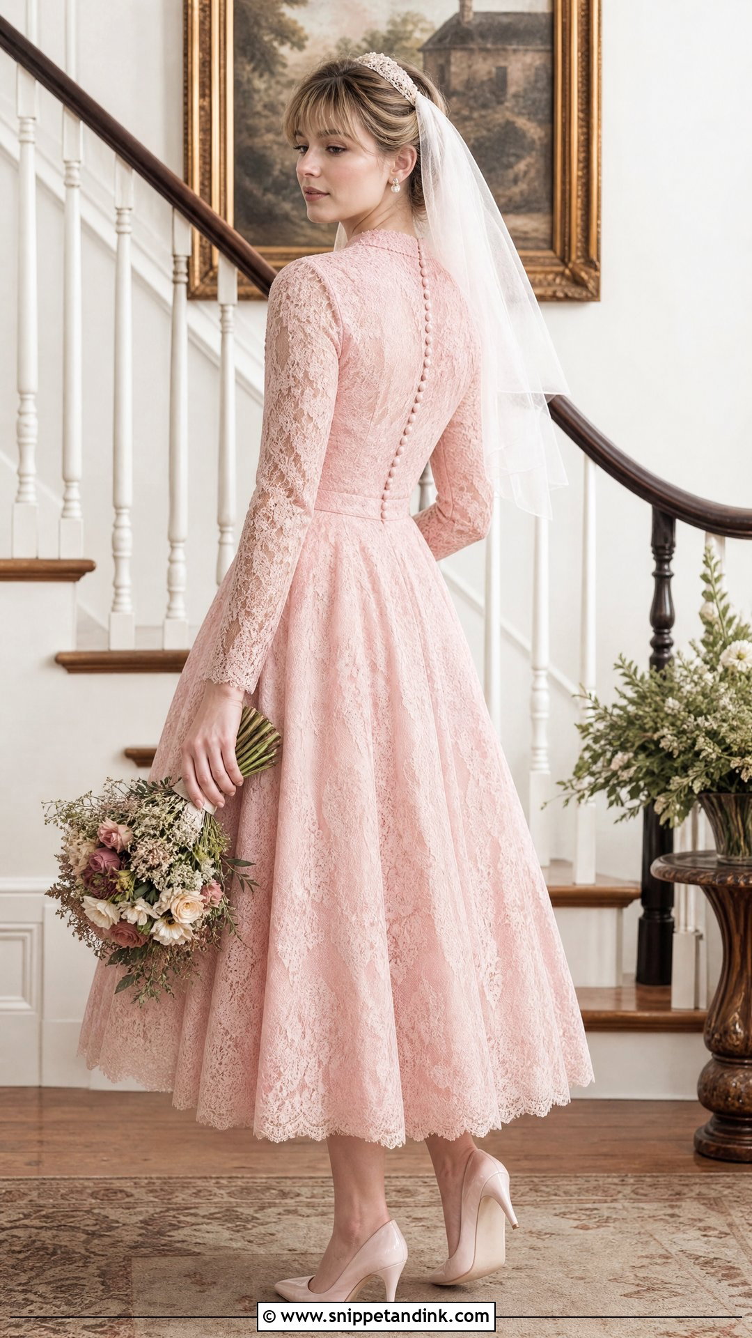 Pink Vintage Bridal Dress - Snippet and Ink - 25 Pink Bridal Dress Ideas