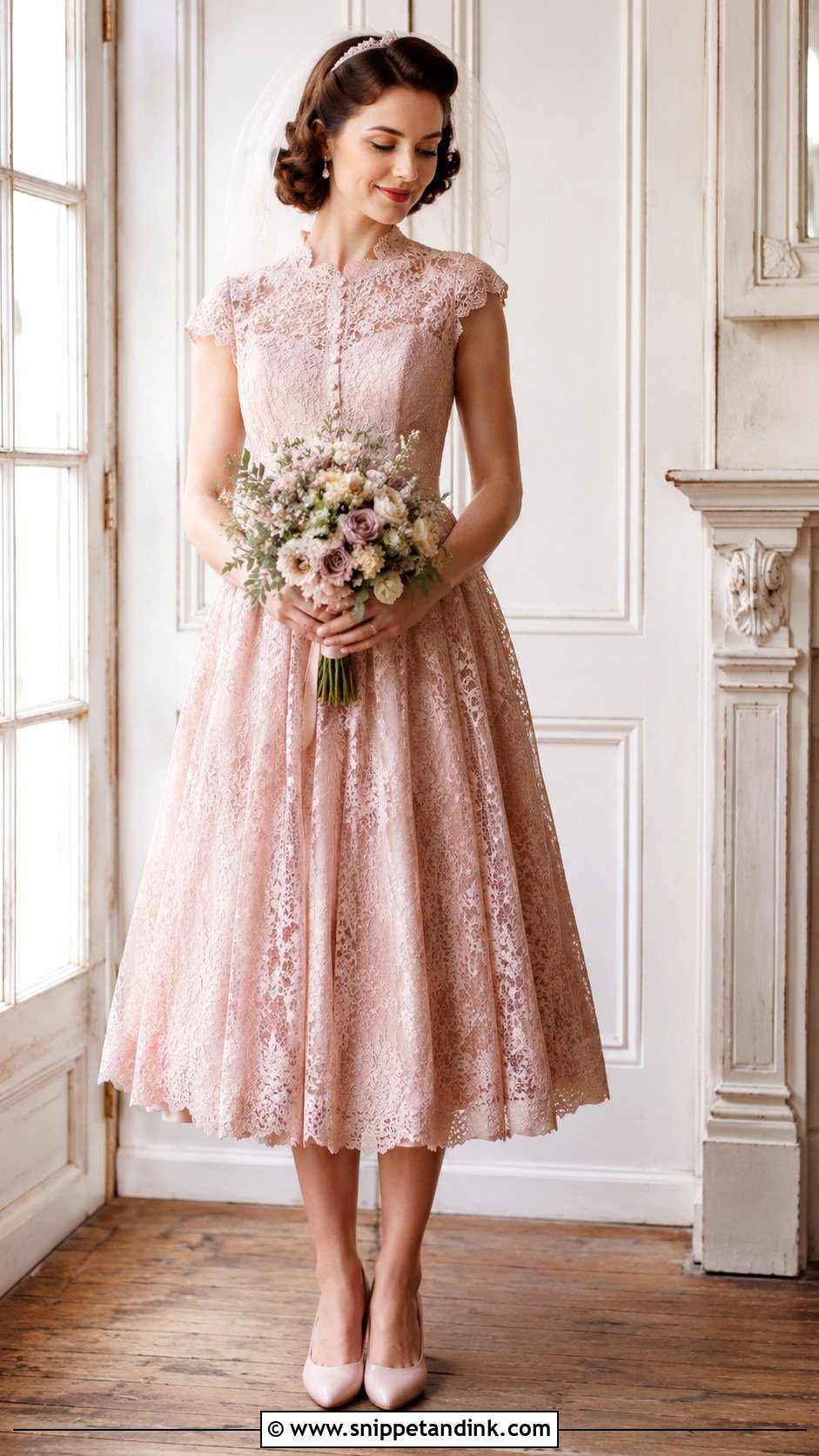 Pink Vintage Wedding Dress - Snippet and Ink - 25 Pink Wedding Dresses