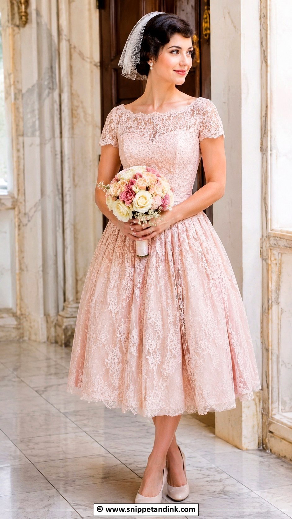 Pink Vintage Wedding Dress - Snippet and Ink - 35 Pink Wedding Dress Ideas
