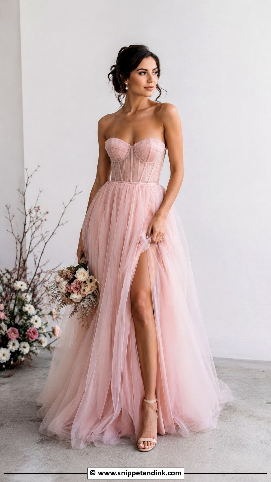 Pink Wedding Dress - Snippet and Ink - 30 Alt Wedding Dress Ideas