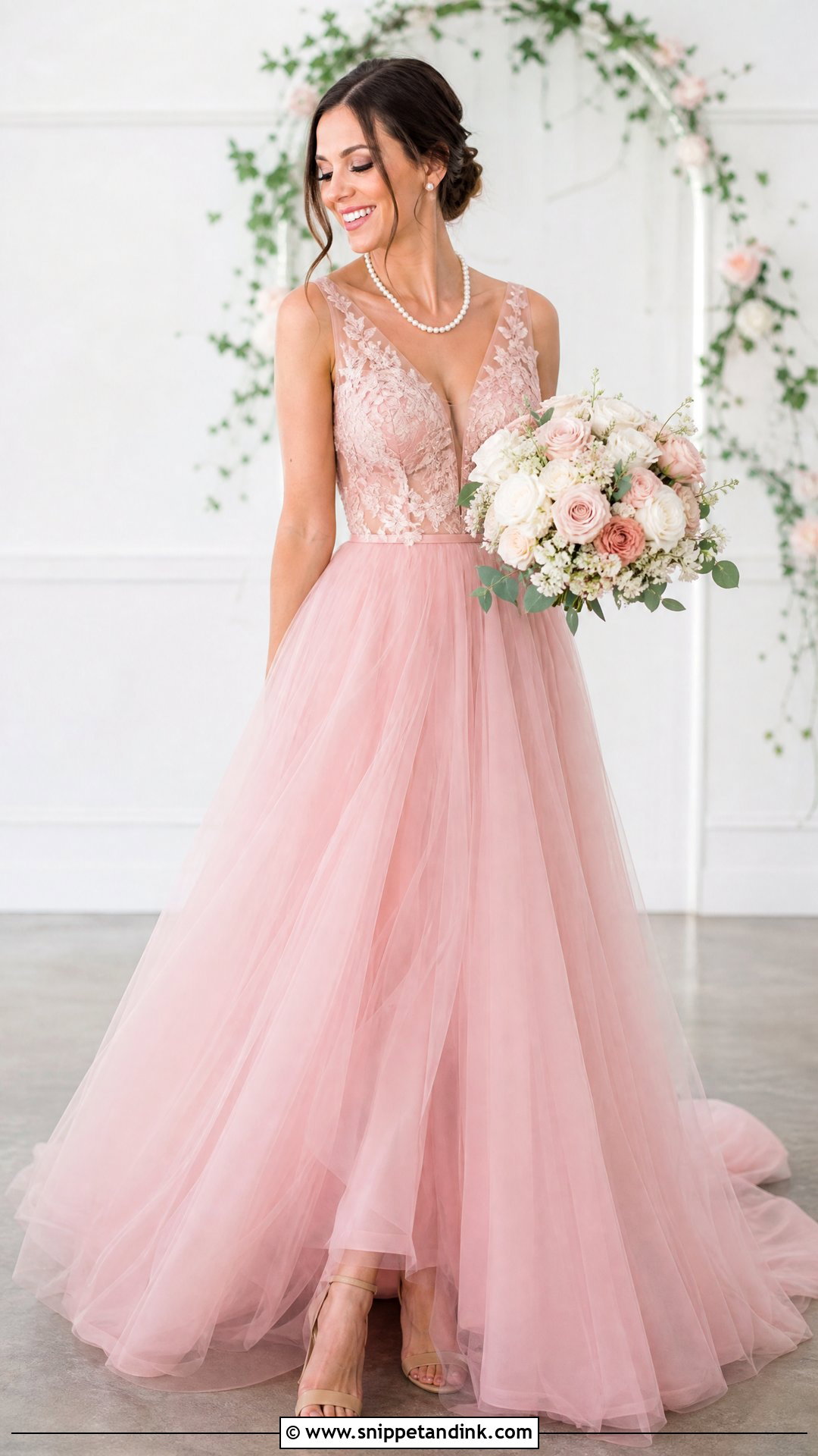 Pink Wedding Dress - Snippet and Ink - 25 Colored Wedding Dress Ideas