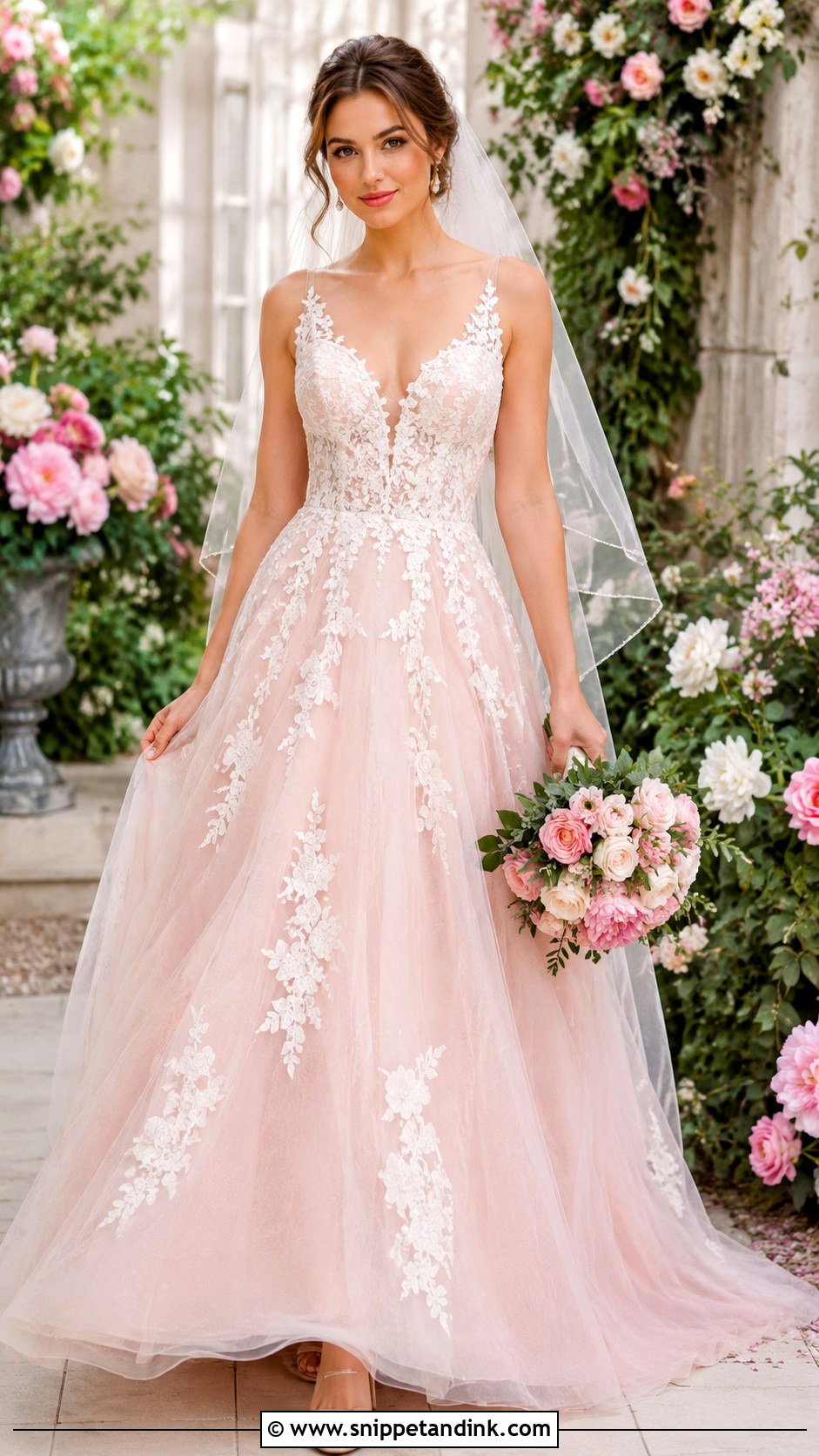 Pink Wedding Dress - Snippet and Ink - 30 Whimsy Wedding Dress Ideas