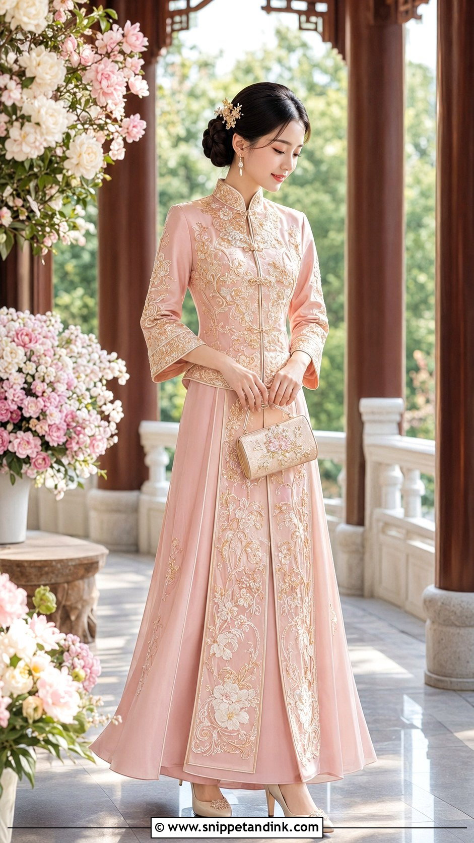 Pink Xiuhefu Wedding Dress - Snippet and Ink - 20 Chinese Style Wedding Dress Ideas