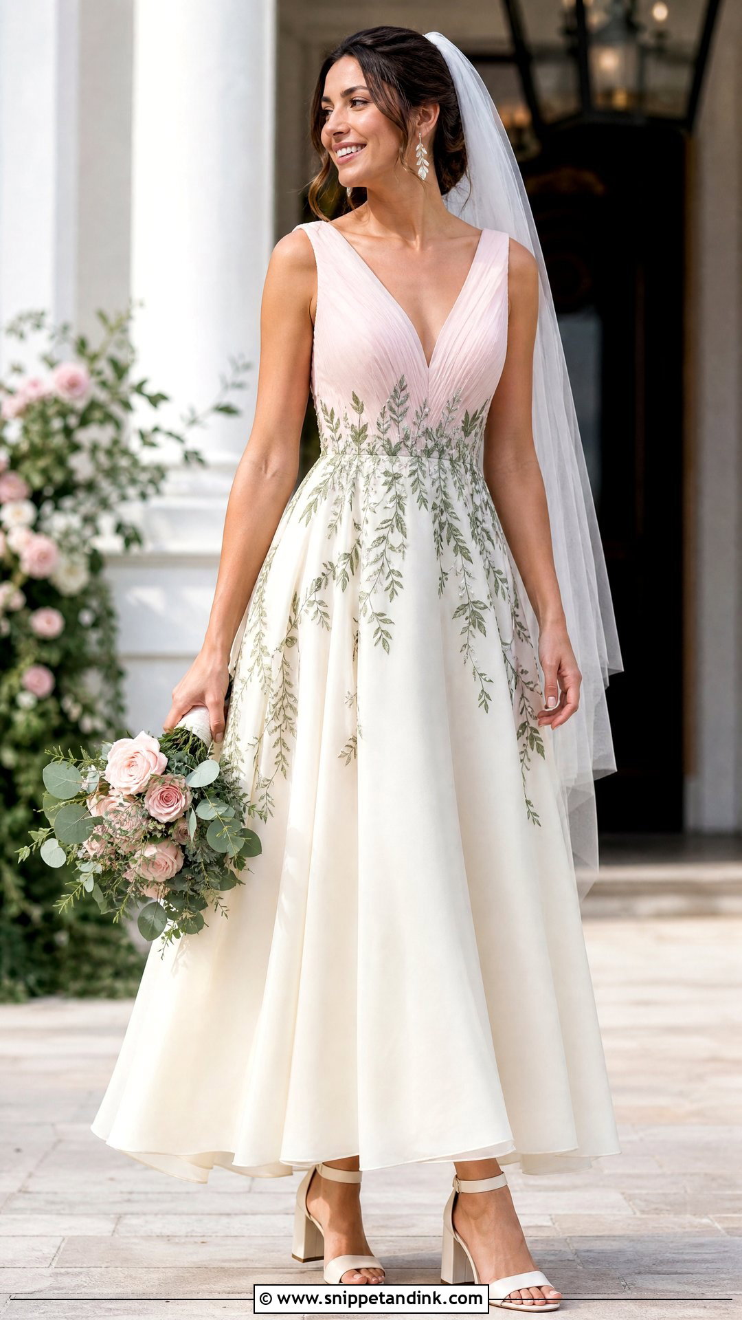 Pink and Green A Line Wedding Dress - Snippet and Ink - 20 Pink and Green Wedding Dress Ideas