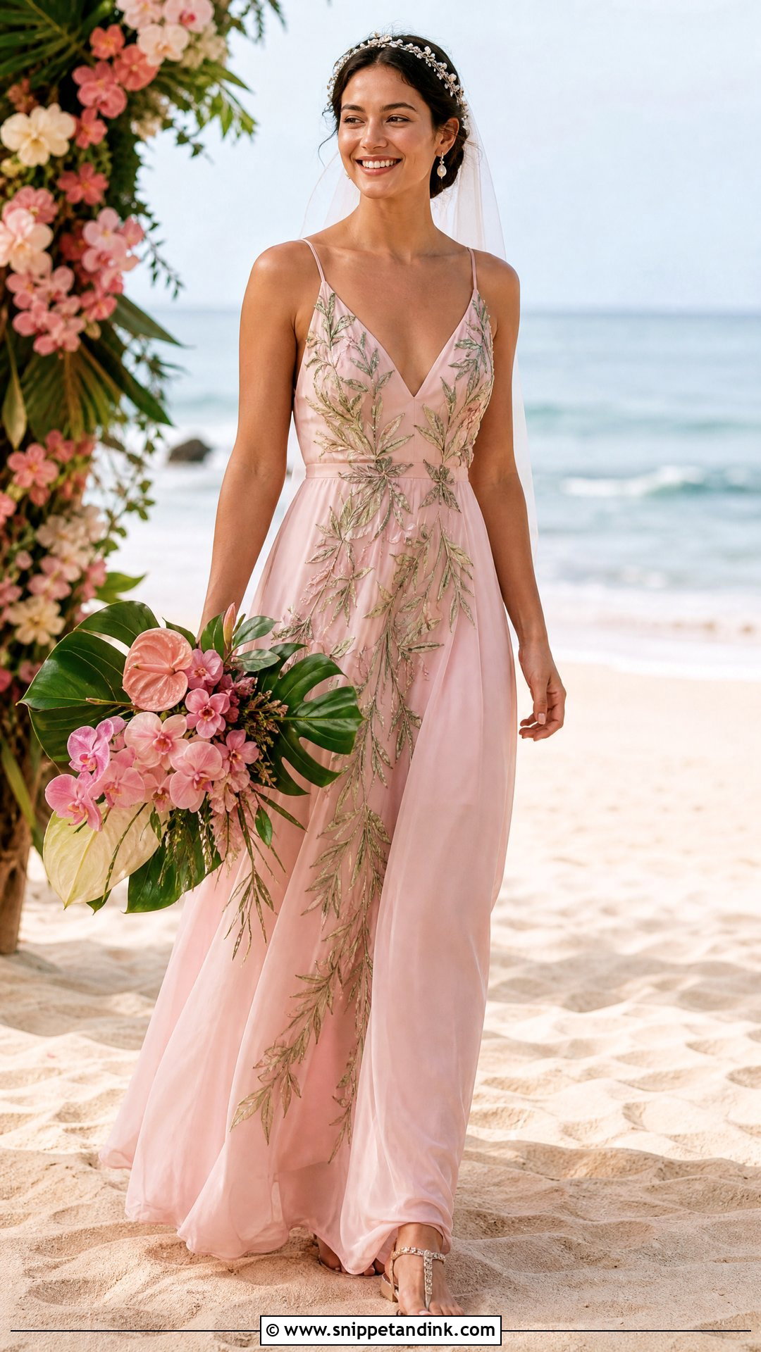 Pink and Green Beach Wedding Dress - Snippet and Ink - 20 Pink and Green Wedding Dress Ideas