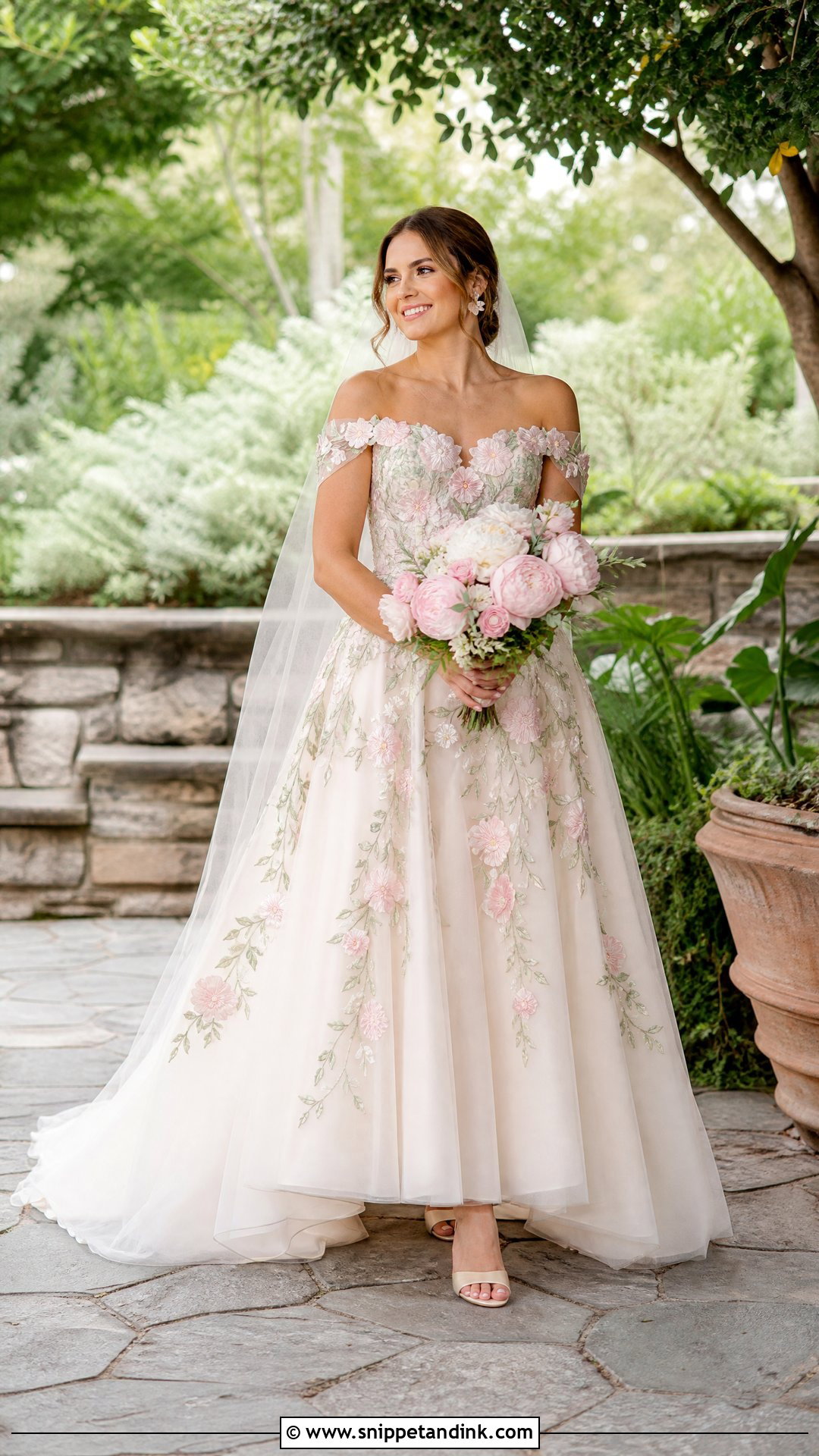 Pink and Green Garden Wedding Dress - Snippet and Ink - 20 Pink and Green Wedding Dress Ideas