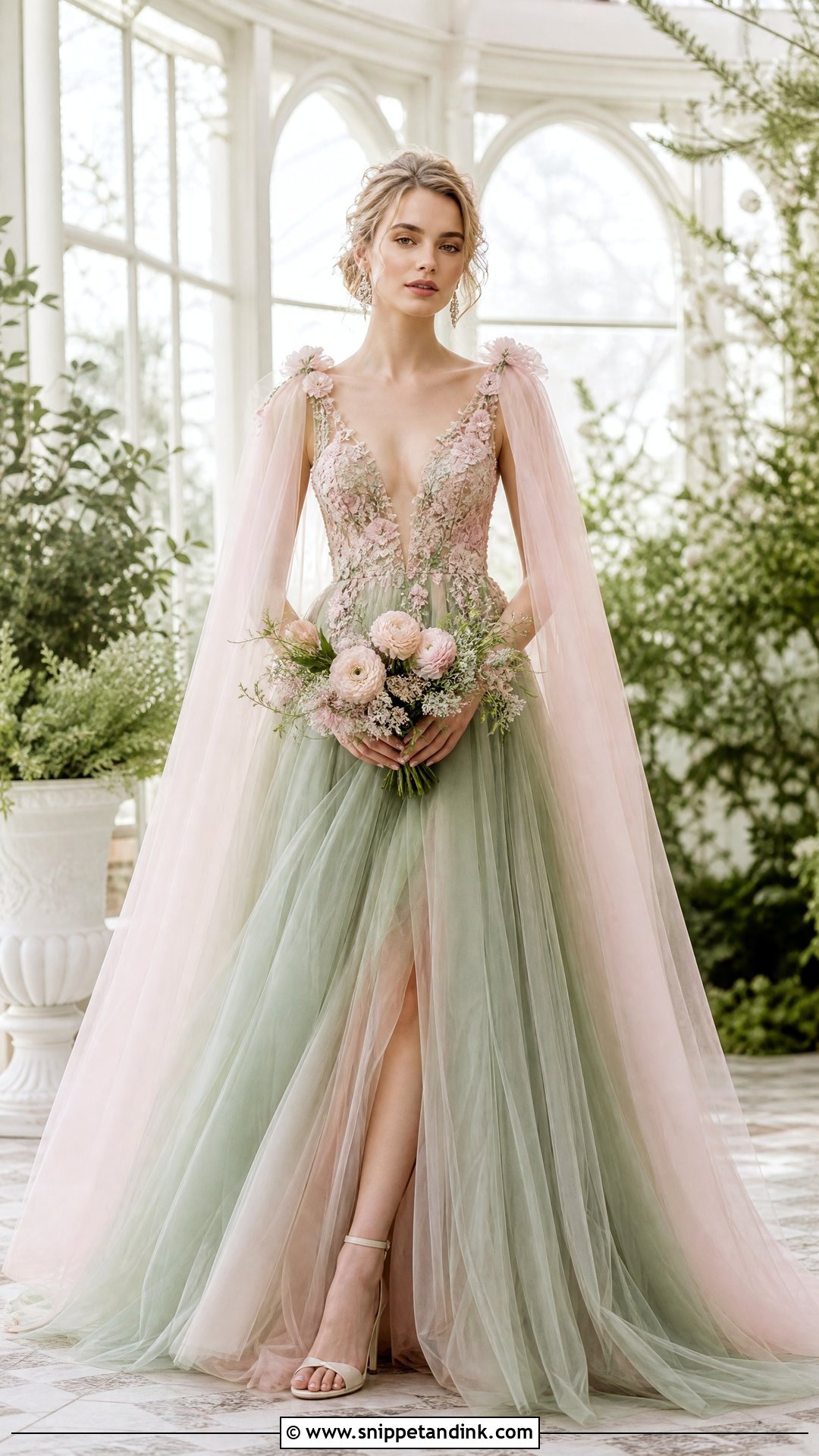 Pink and Green Tulle Wedding Dress - Snippet and Ink - 20 Pink and Green Wedding Dress Ideas