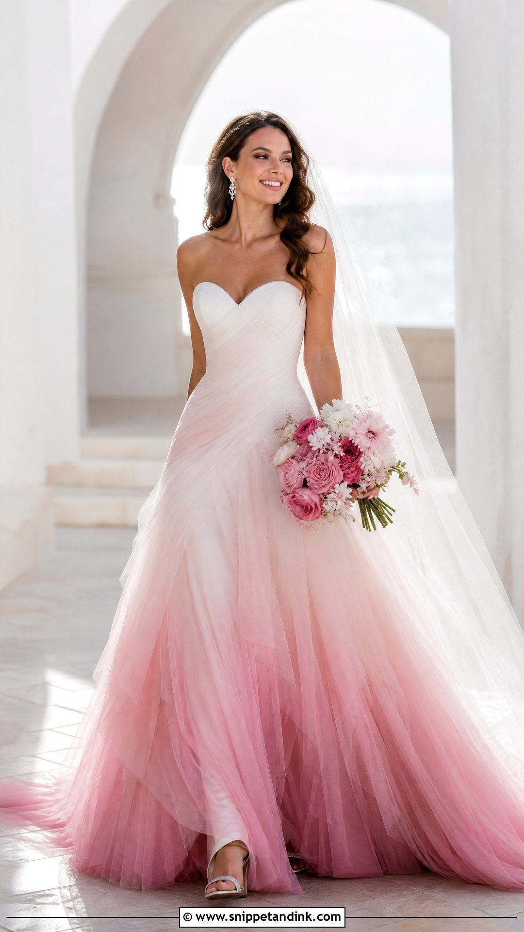 Pink and White Ombre Wedding Dress - Snippet and Ink - 20 Pink White Wedding Dress Ideas