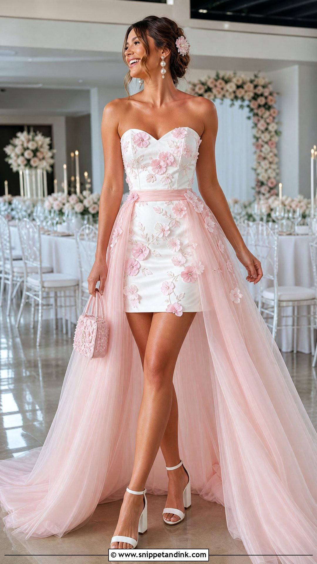 Pink and White Reception Wedding Dress - Snippet and Ink - 25 Pink and White Wedding Dress Ideas