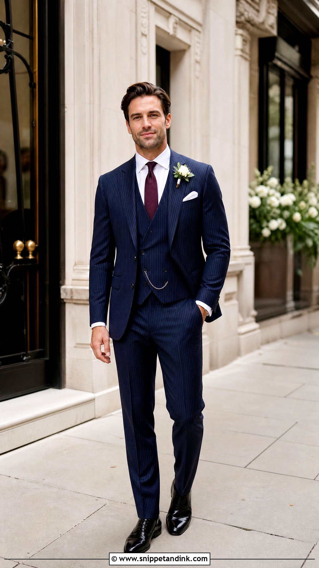 Pinstripe Three Piece Wedding Suit - Snippet and Ink - 20 Three Piece Suit Wedding Ideas