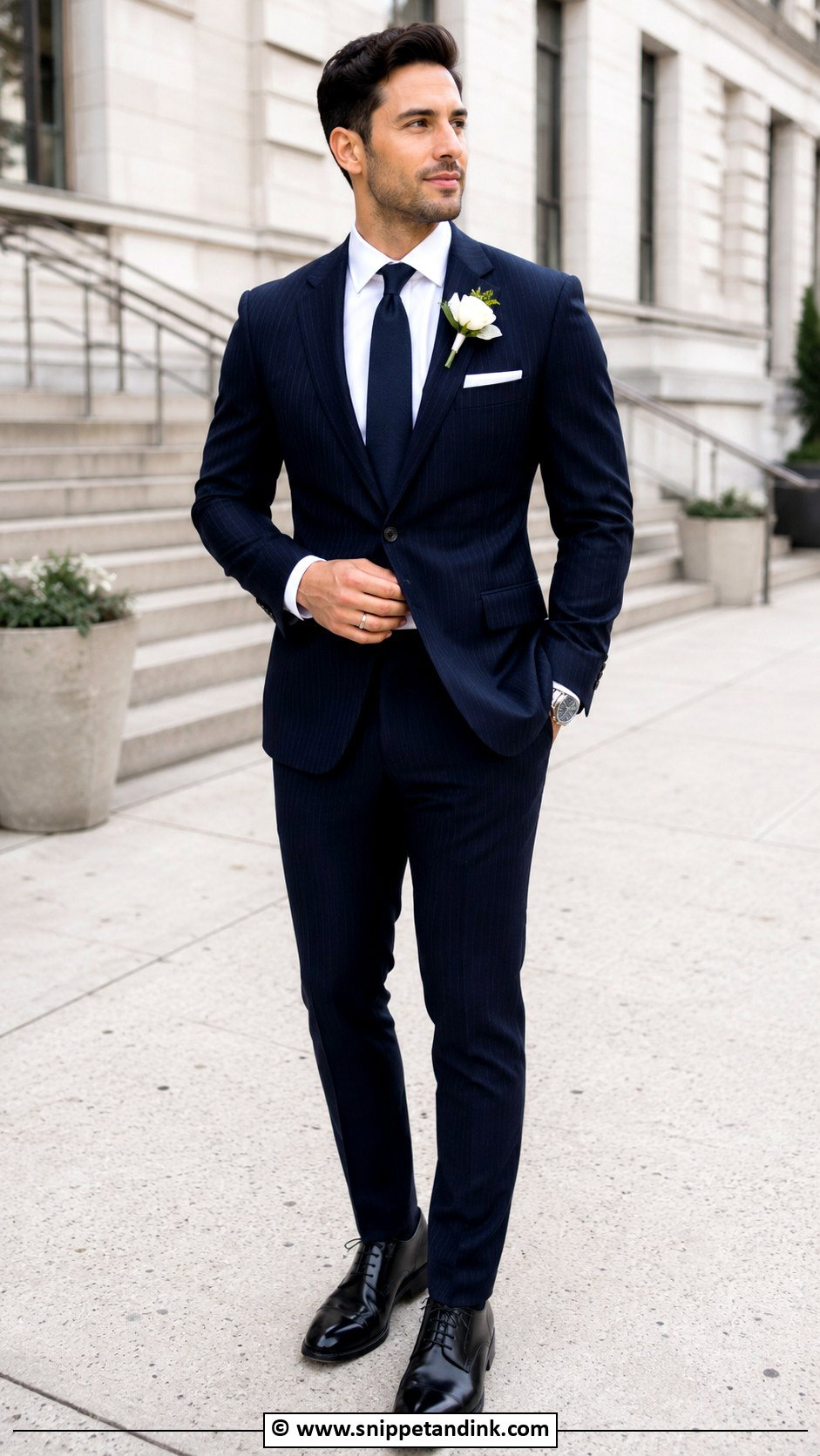 Pinstripe Wedding Suit - Snippet and Ink - 35 Wedding Suit Ideas
