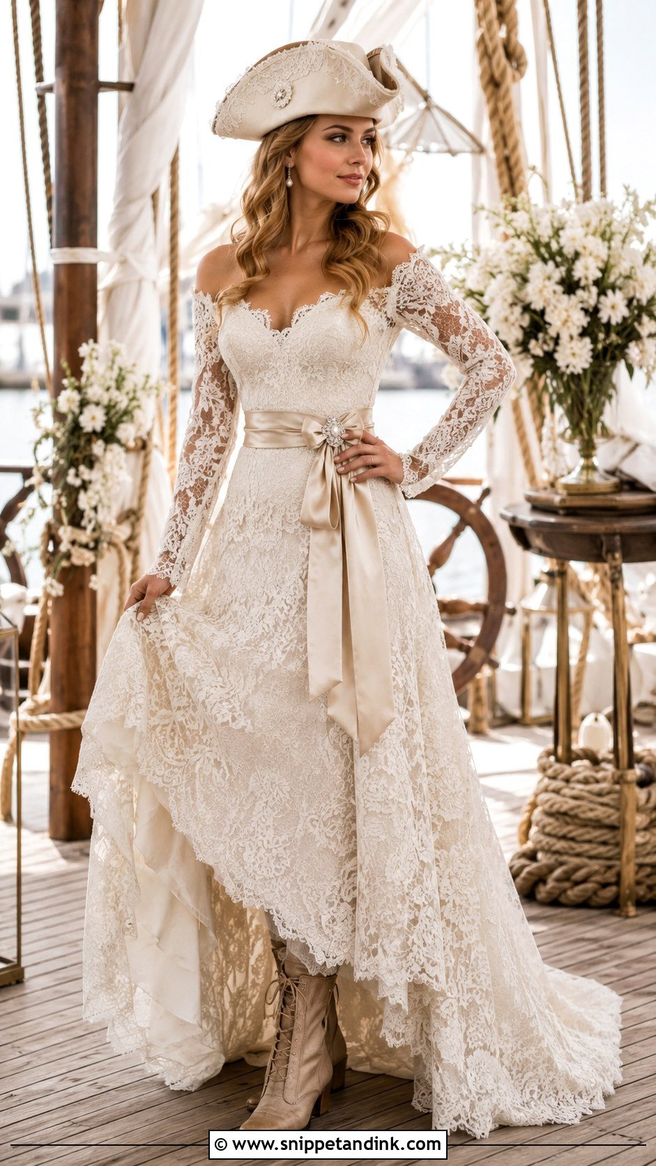 Pirate Wedding Dress With Tricorn Hat - Snippet and Ink - 25 Pirate Wedding Dress Ideas