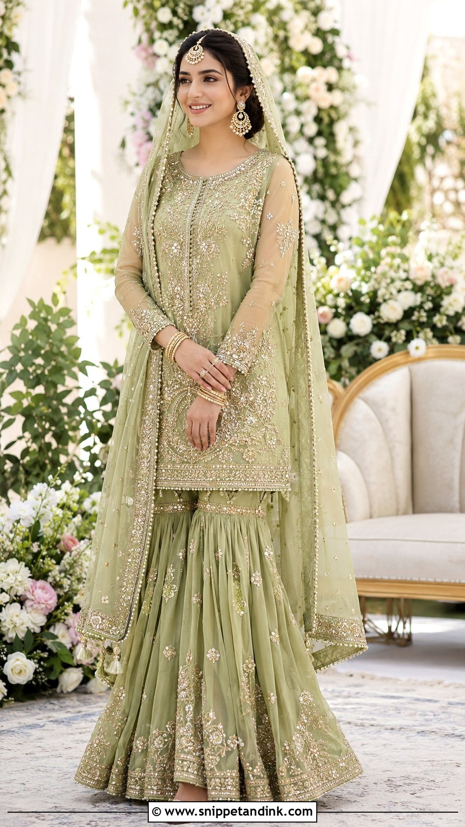 Pistachio Green Nikah Gharara Dress - Snippet and Ink - 25 Nikah Dress Pakistani Brides Ideas