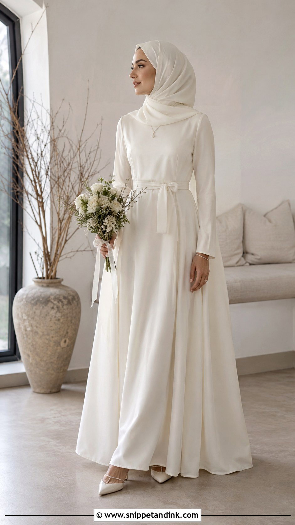 Plain Abaya Hijab Wedding Dress - Snippet and Ink - 25 Simple Hijab Wedding Dresses