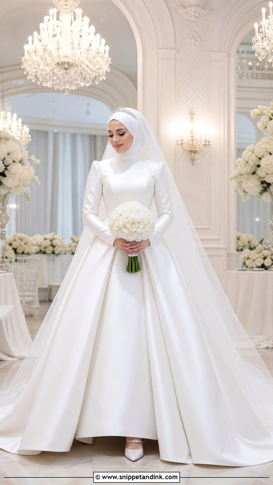 Plain Ball Gown Wedding Dress Hijab - Snippet and Ink - 25 Simple Wedding Dress Hijab Ideas