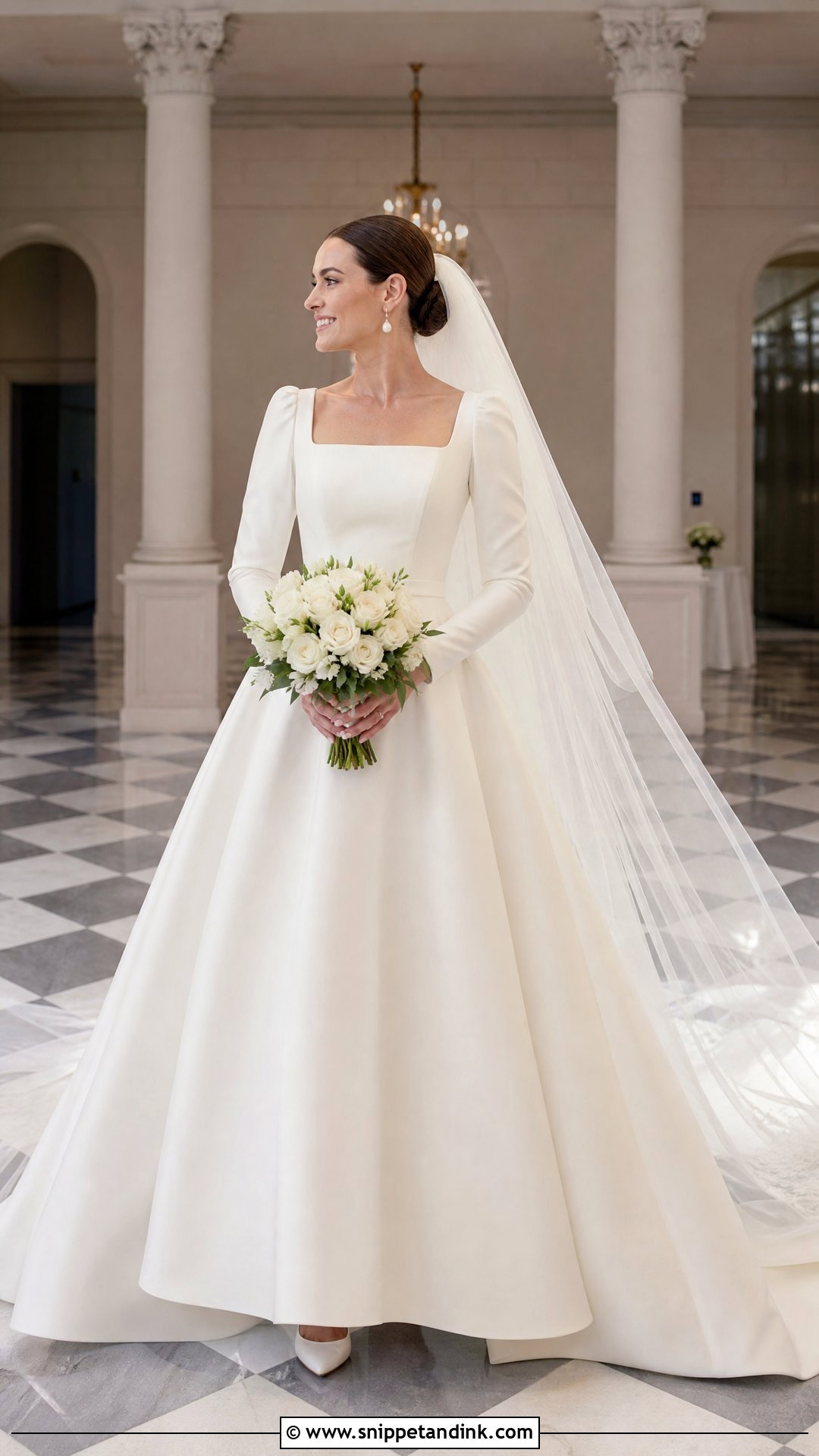 Plain Ball Gown Wedding Dress With Long Sleeves - Snippet and Ink - 20 Plain Wedding Dress with Sleeves