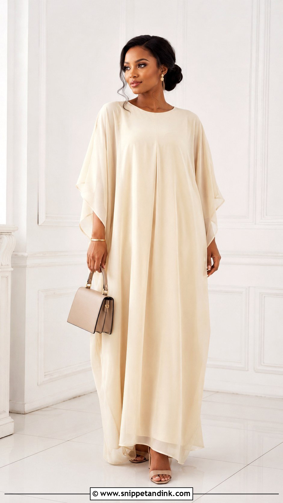 Plain Chiffon Bubu Gown With Heels - Snippet and Ink - 25 Bubu Gown Styles Chiffon