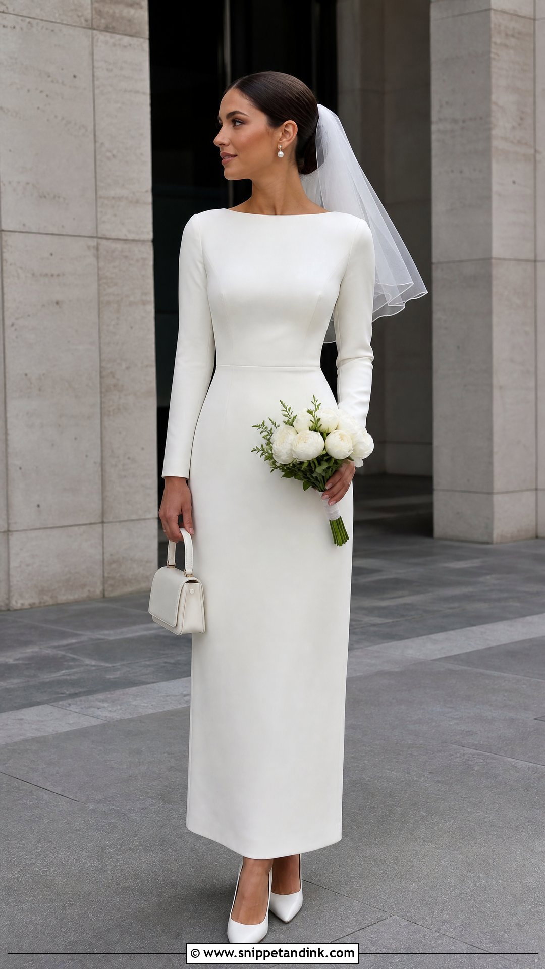 Plain Courthouse Wedding Dress With Long Sleeves - Snippet and Ink - 20 Plain Wedding Dress with Sleeves