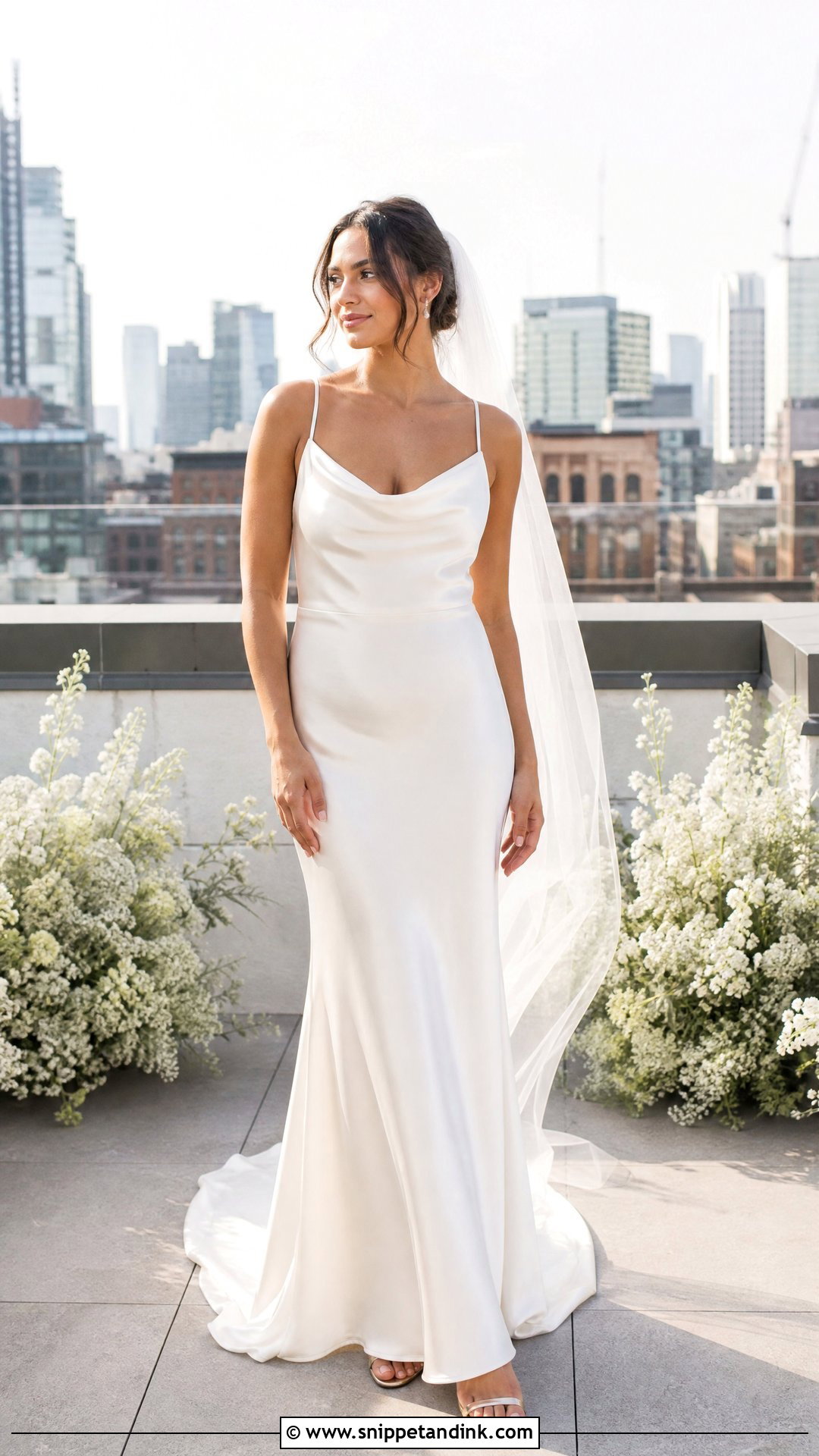 Plain Cowl Neck Slip Wedding Dress - Snippet and Ink - 20 Plain Wedding Dresses
