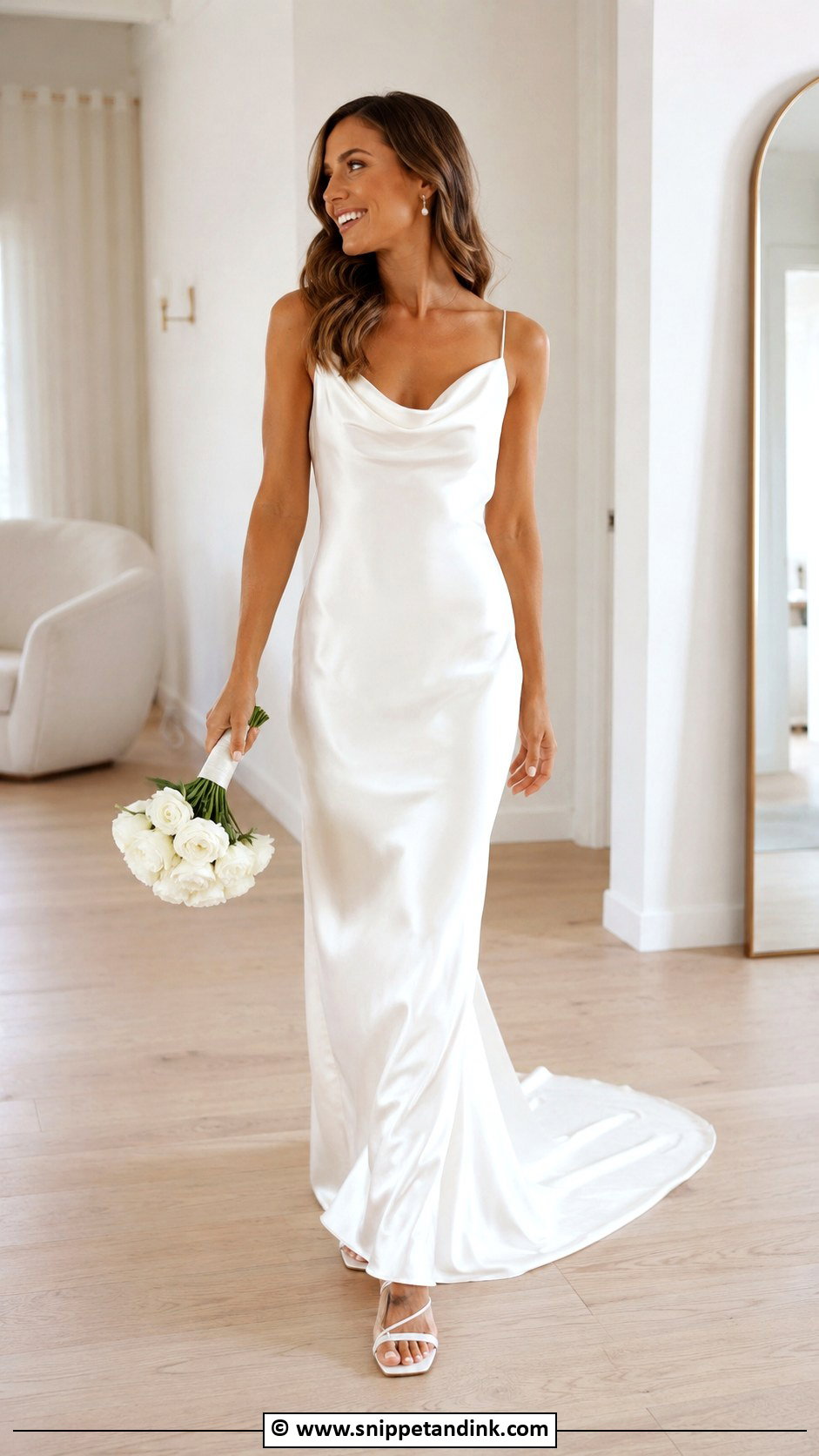 Plain Cowl Neck Wedding Dress - Snippet and Ink - 30 Plain Wedding Dress Ideas