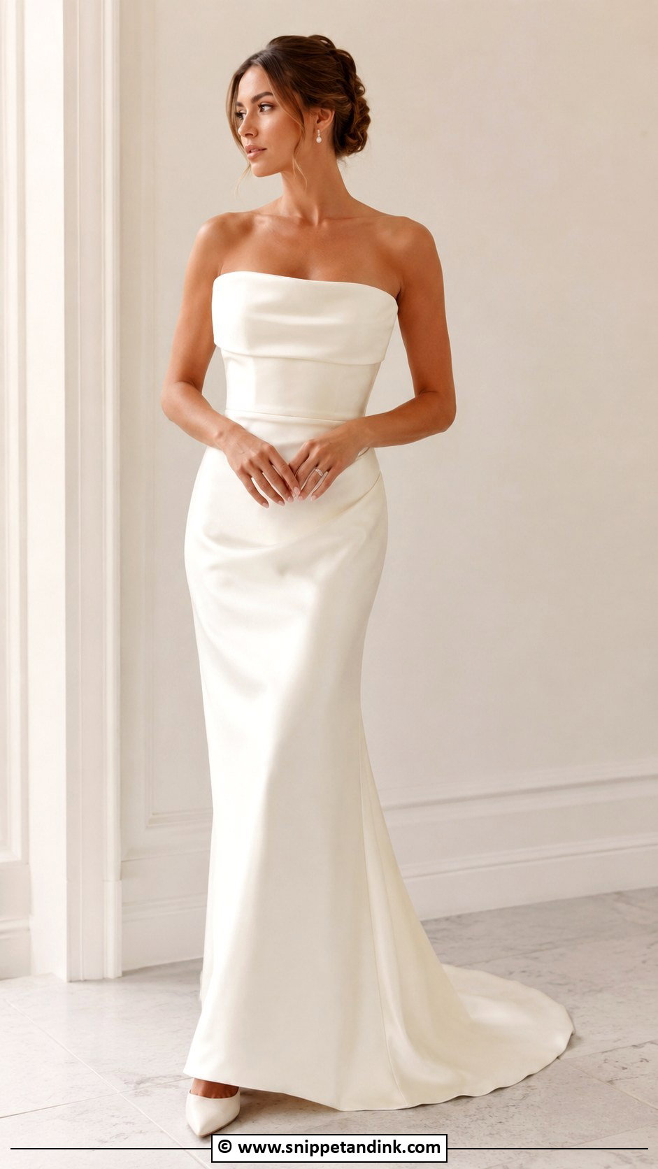 Plain Crepe Column Wedding Dress - Snippet and Ink - 30 Plain Wedding Dress Ideas