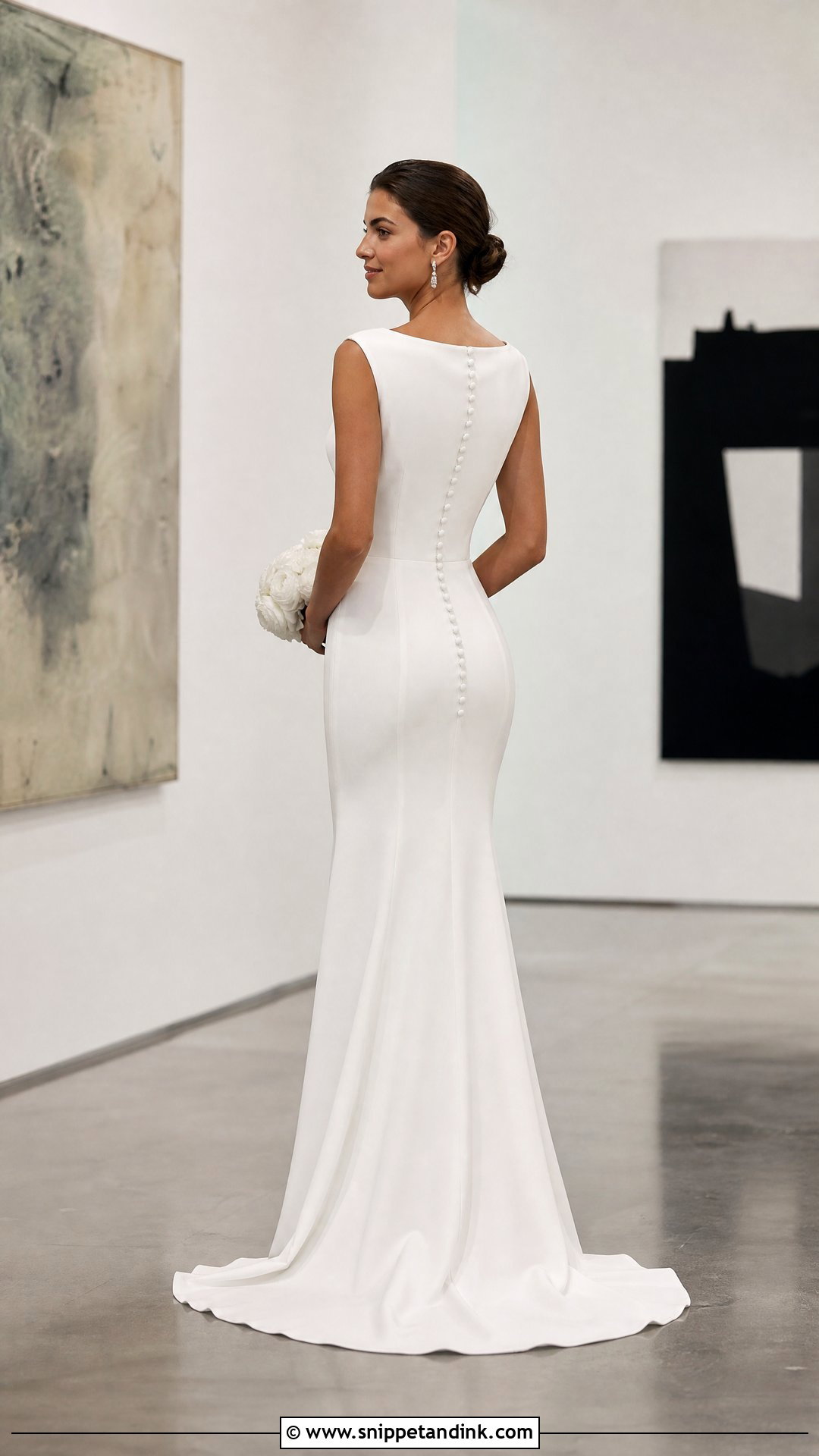 Plain Crepe Sheath Wedding Dress - Snippet and Ink - 20 Plain Wedding Dresses