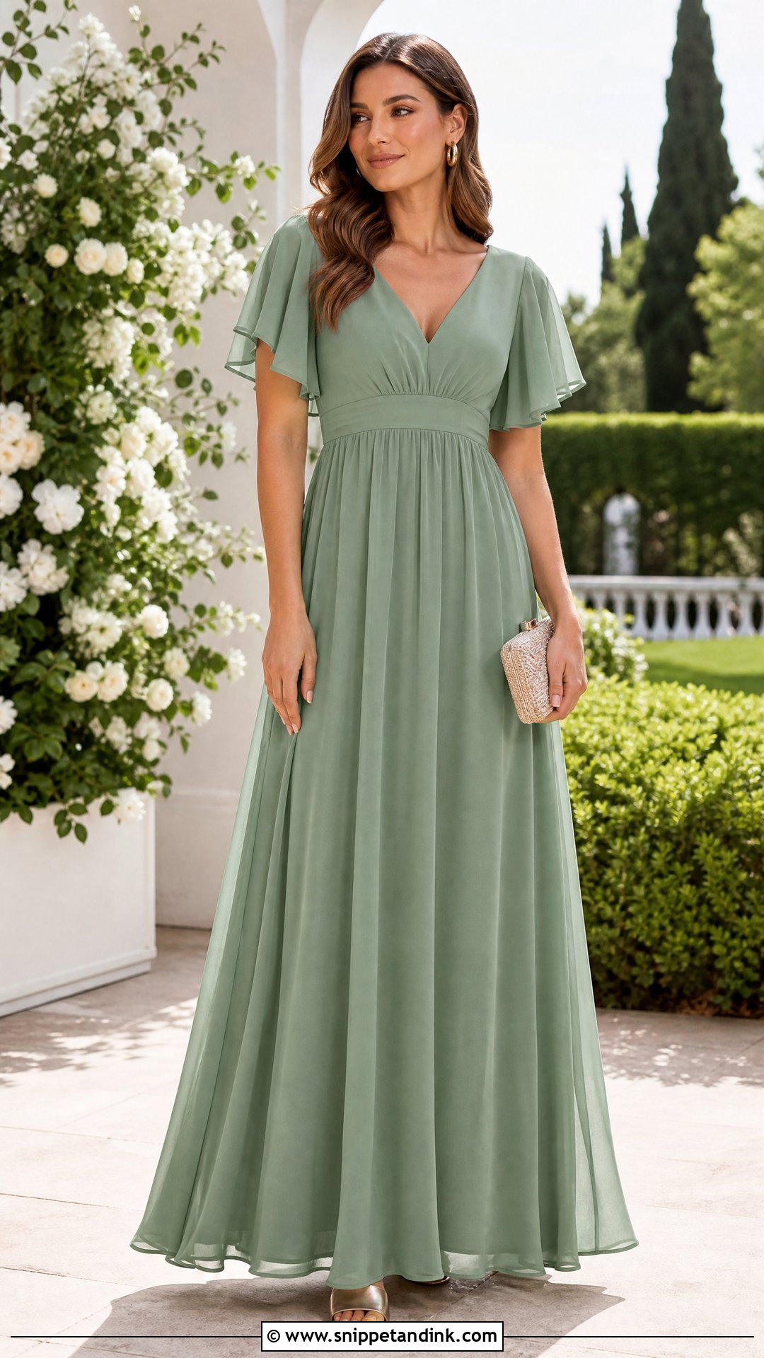 Plain Empire Waist Chiffon Gown - Snippet and Ink - 20 Plan Gown Design Ideas