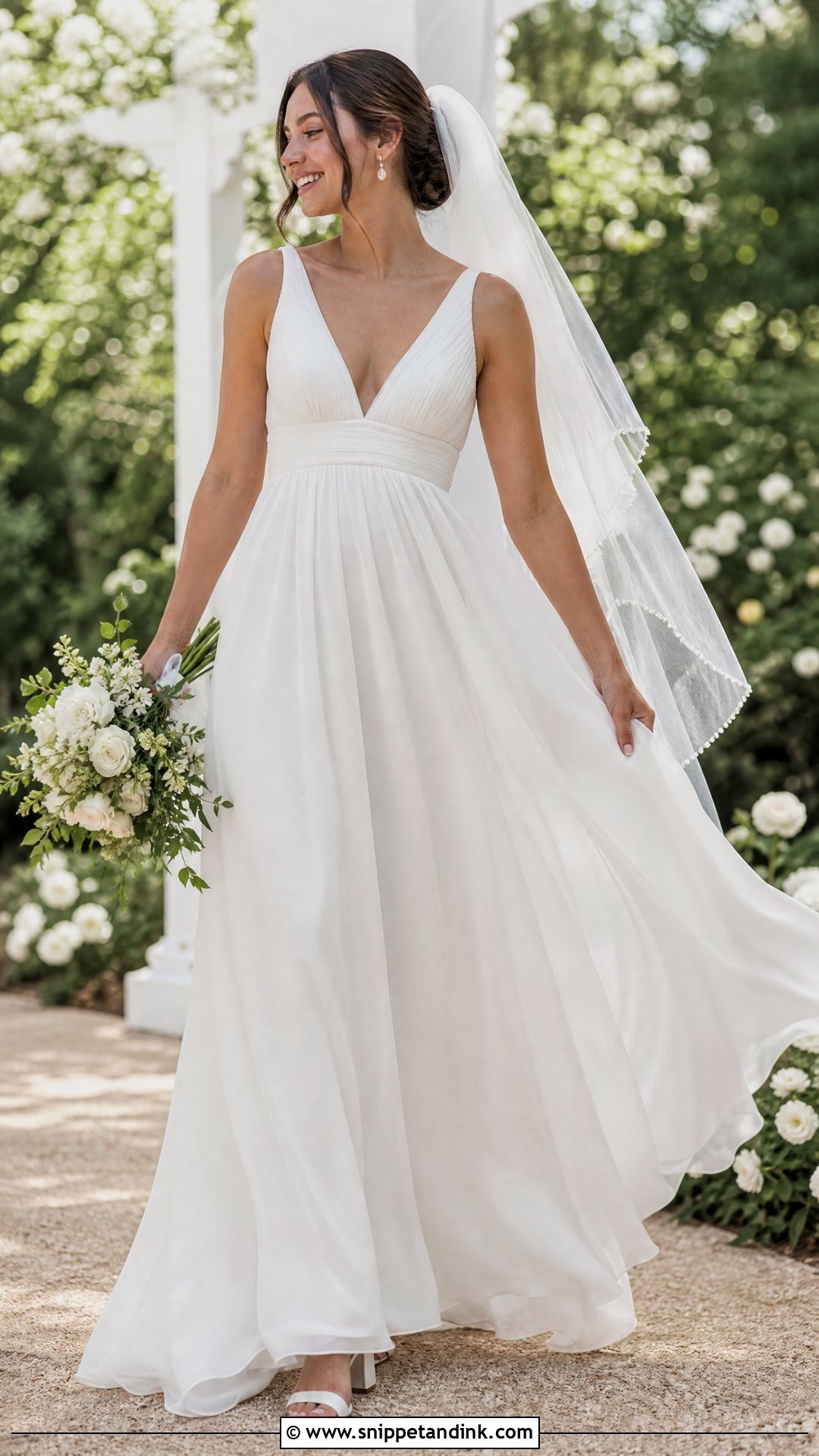 Plain Empire Waist Chiffon Wedding Dress - Snippet and Ink - 20 Plain Wedding Dresses