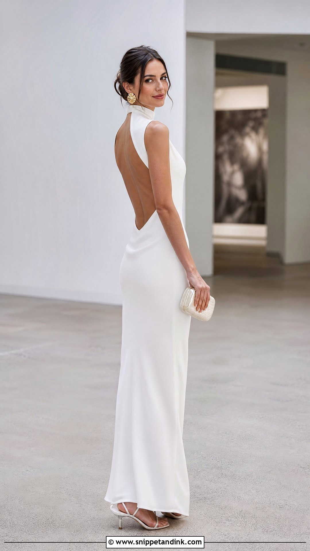Plain High Neck Column Wedding Dress - Snippet and Ink - 20 Plain Wedding Dresses