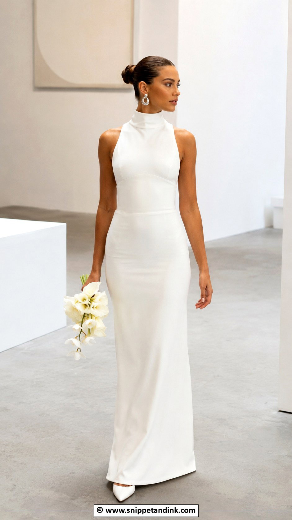 Plain High Neck Wedding Dress - Snippet and Ink - 30 Plain Wedding Dress Ideas