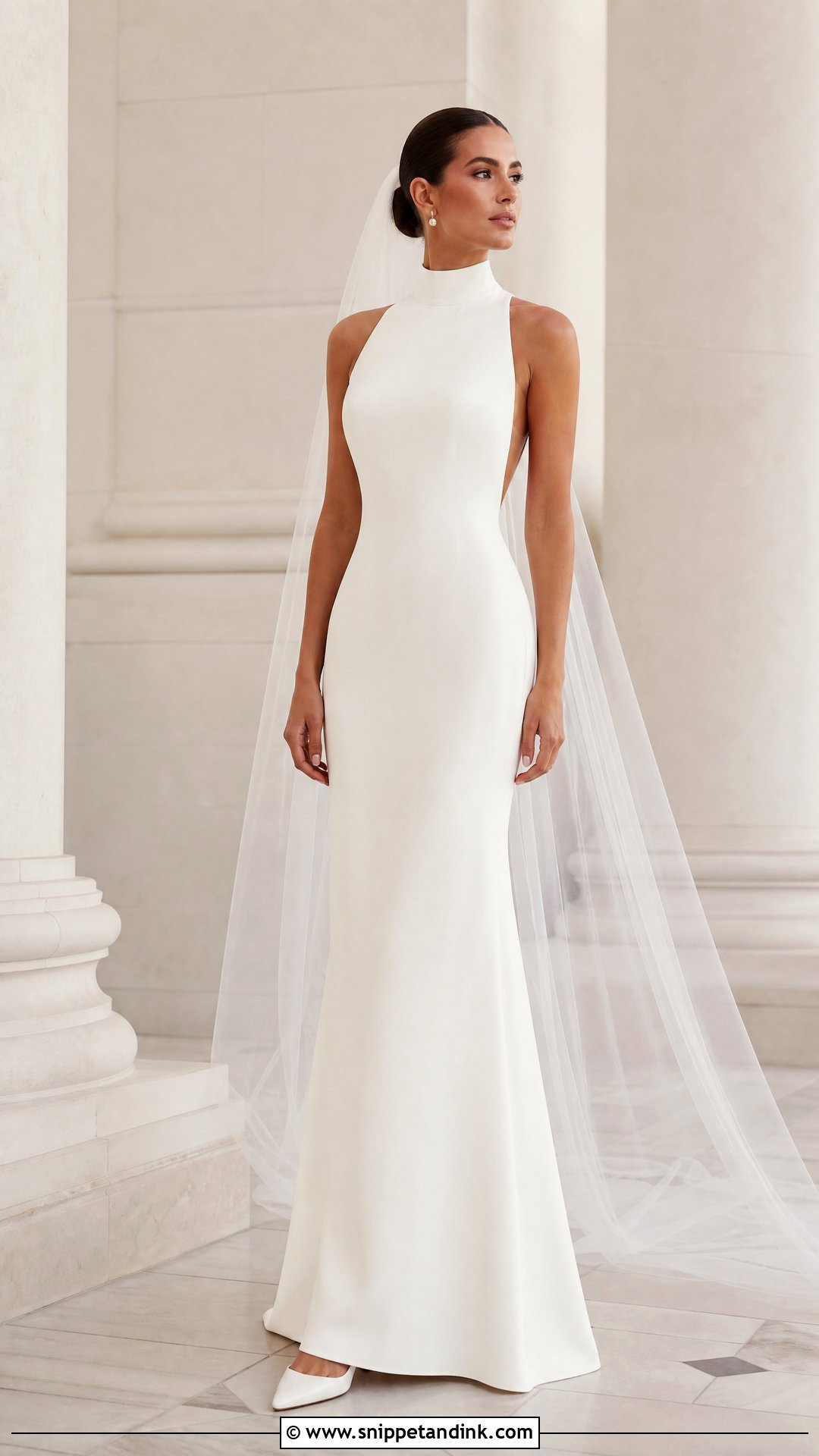 Plain High Neck Wedding Gown - Snippet and Ink - 20 Plain Wedding Gown Ideas