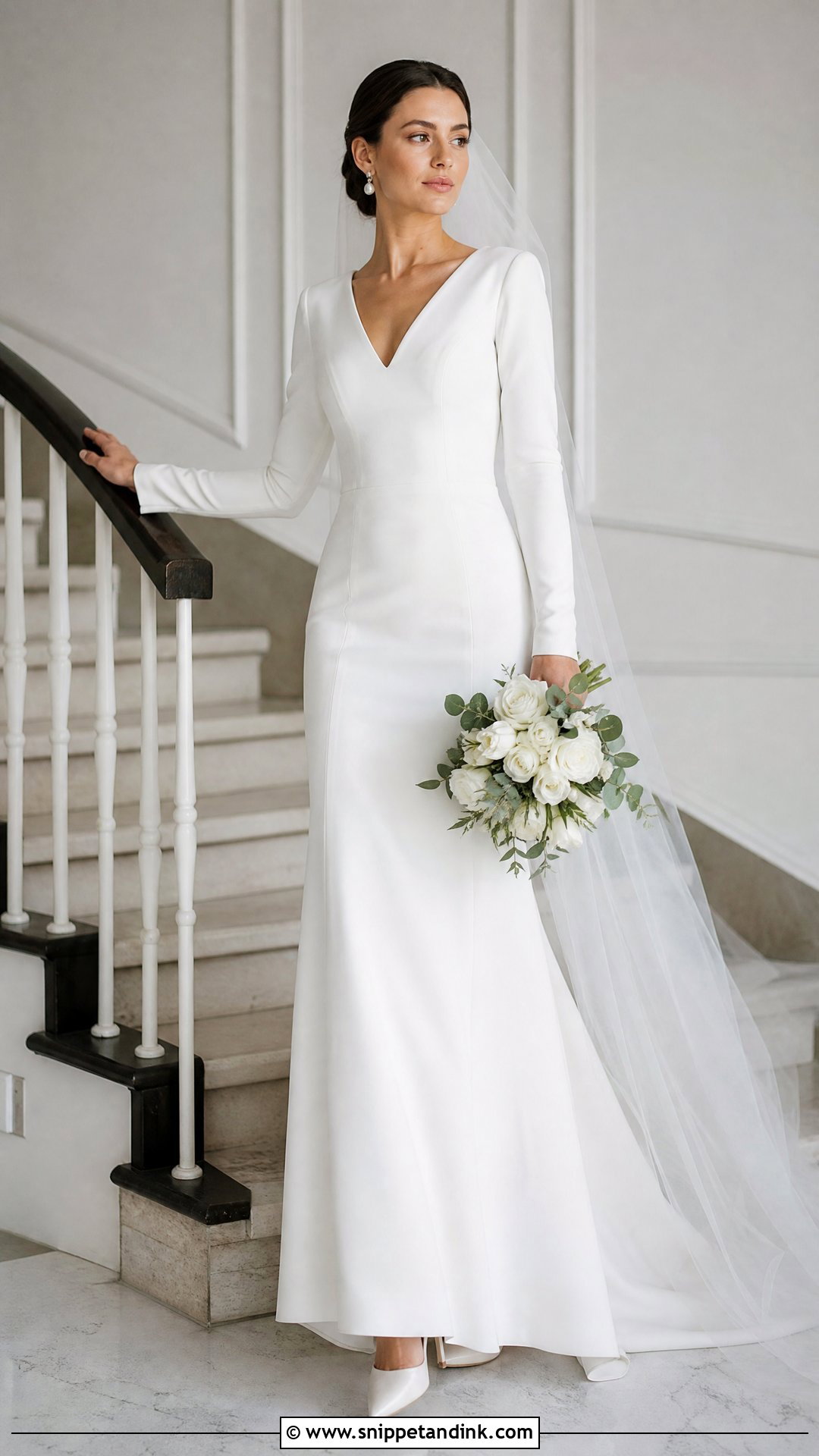 Plain Long Sleeve Wedding Gown - Snippet and Ink - 20 Plain Wedding Gown Ideas