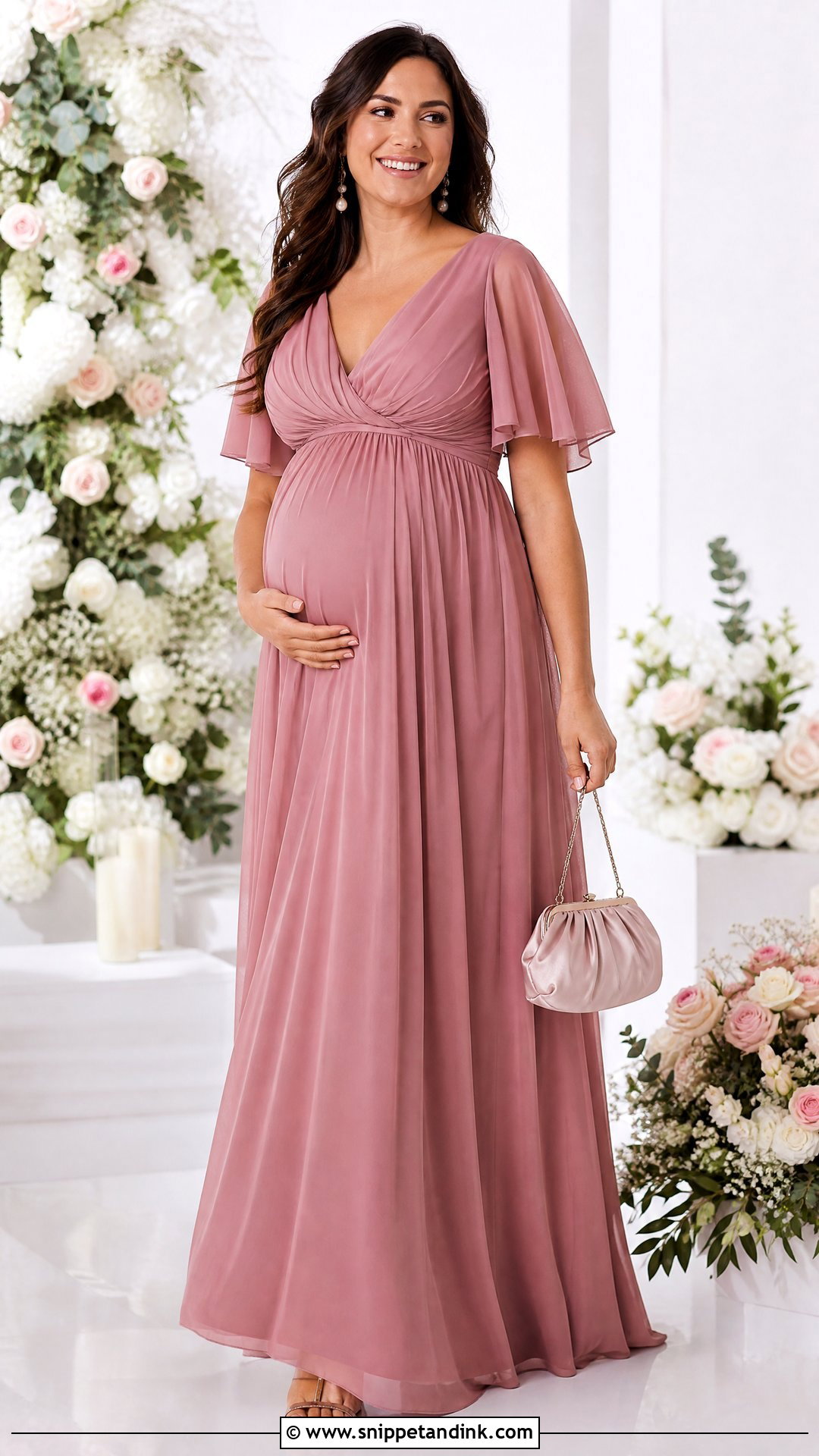 Plain Material Empire Waist Gown With Low Heels - Snippet and Ink - 20 Style for Plain Material Gown Ideas