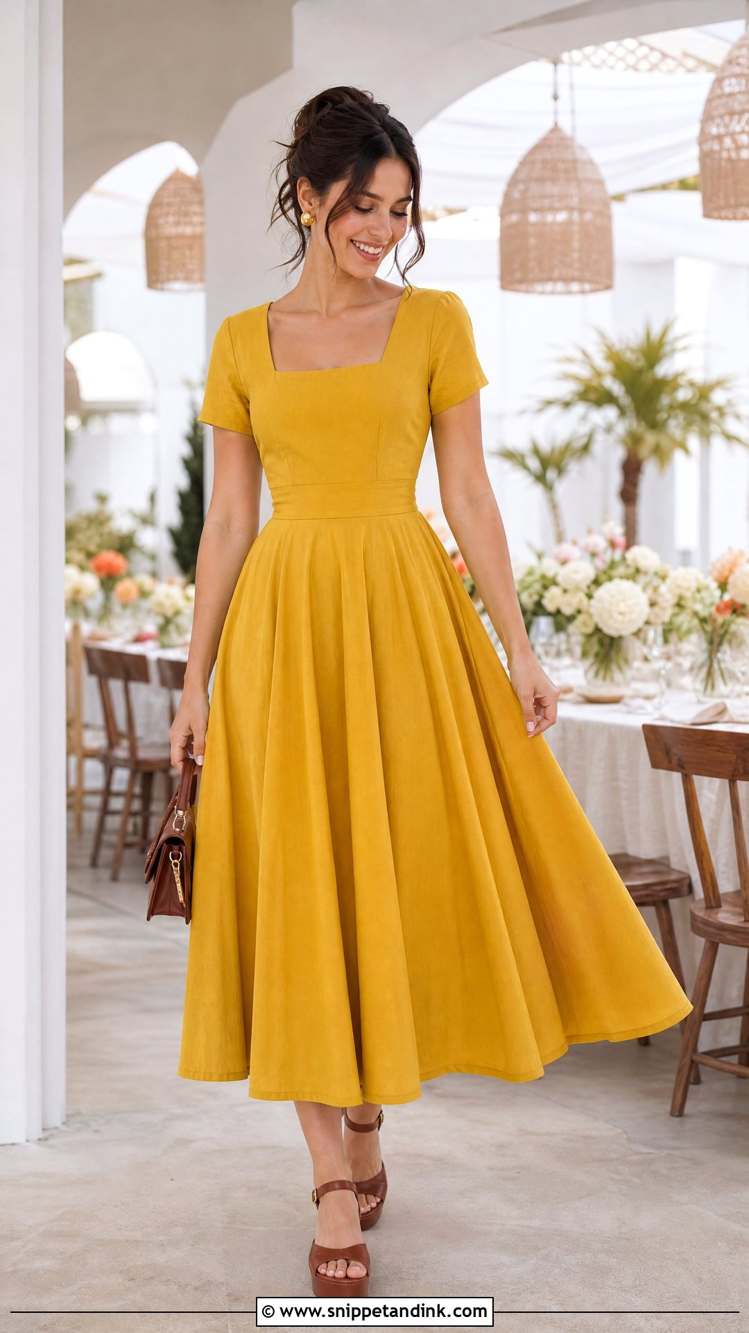 Plain Material Flare Gown With Platform Sandals - Snippet and Ink - 20 Style for Plain Material Gown Ideas