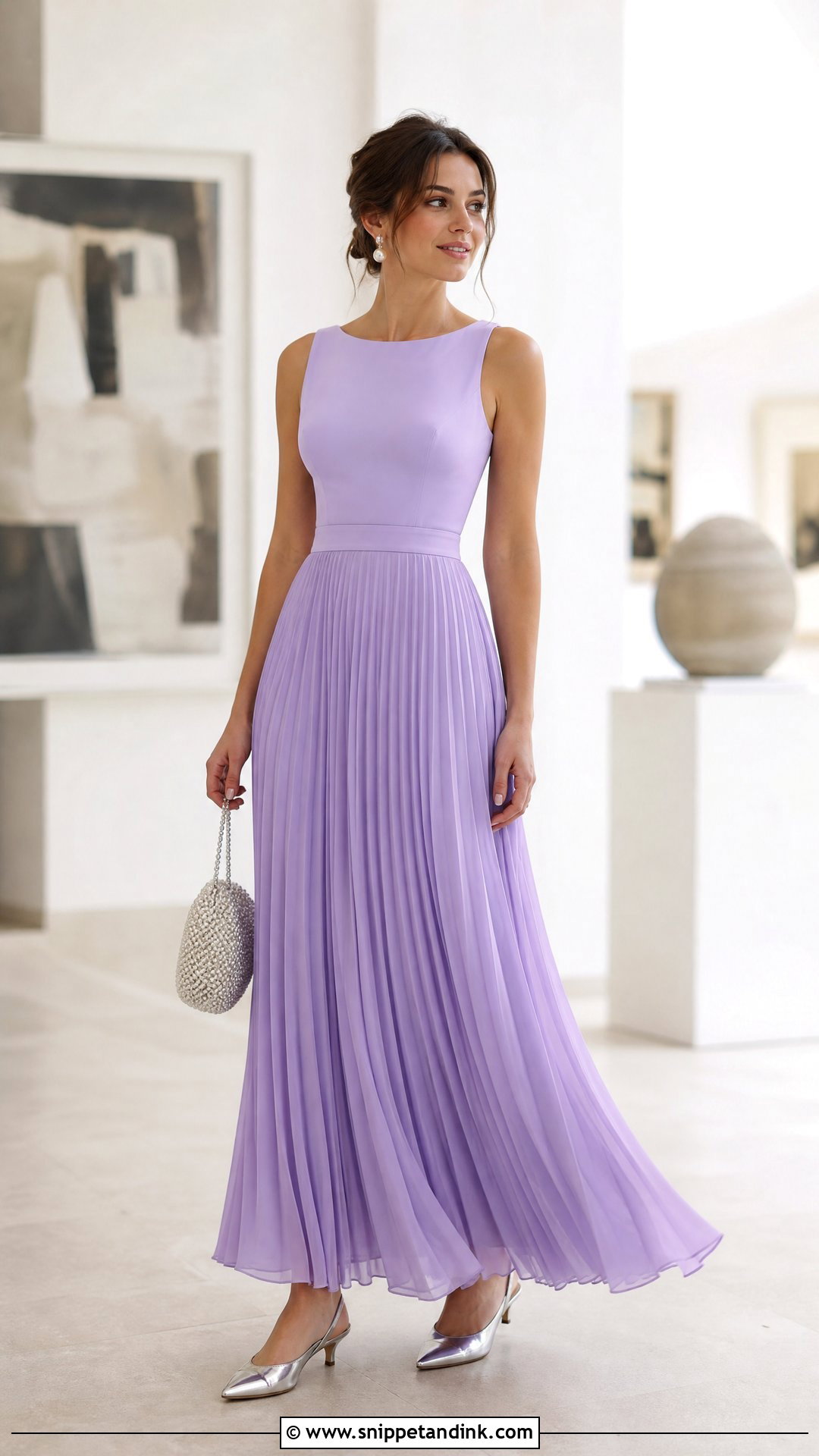 Plain Material Pleated Gown With Kitten Heels - Snippet and Ink - 20 Style for Plain Material Gown Ideas