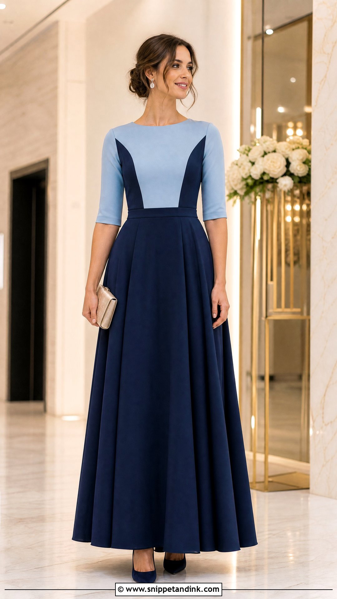 Plain Material Two Tone Gown With Matching Accessories - Snippet and Ink - 20 Style for Plain Material Gown Ideas