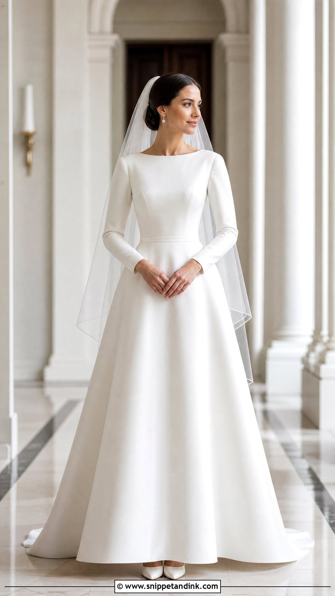 Plain Modest A Line Wedding Dress - Snippet and Ink - 20 Plain Wedding Dresses