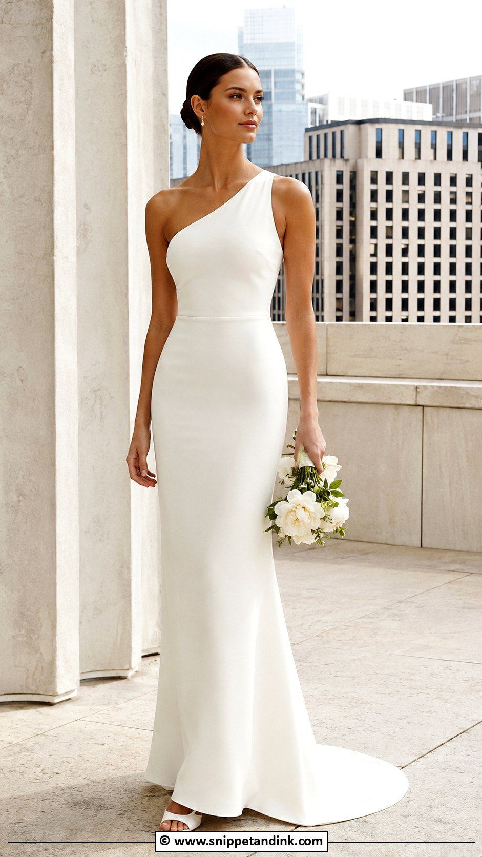 Plain One Shoulder Wedding Dress - Snippet and Ink - 30 Plain Wedding Dress Ideas