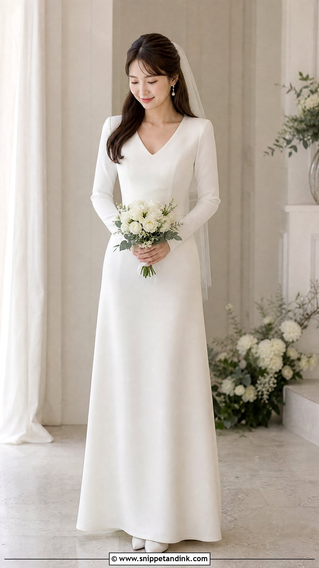 Plain Petite Wedding Dress With Long Sleeves - Snippet and Ink - 20 Plain Wedding Dress with Sleeves