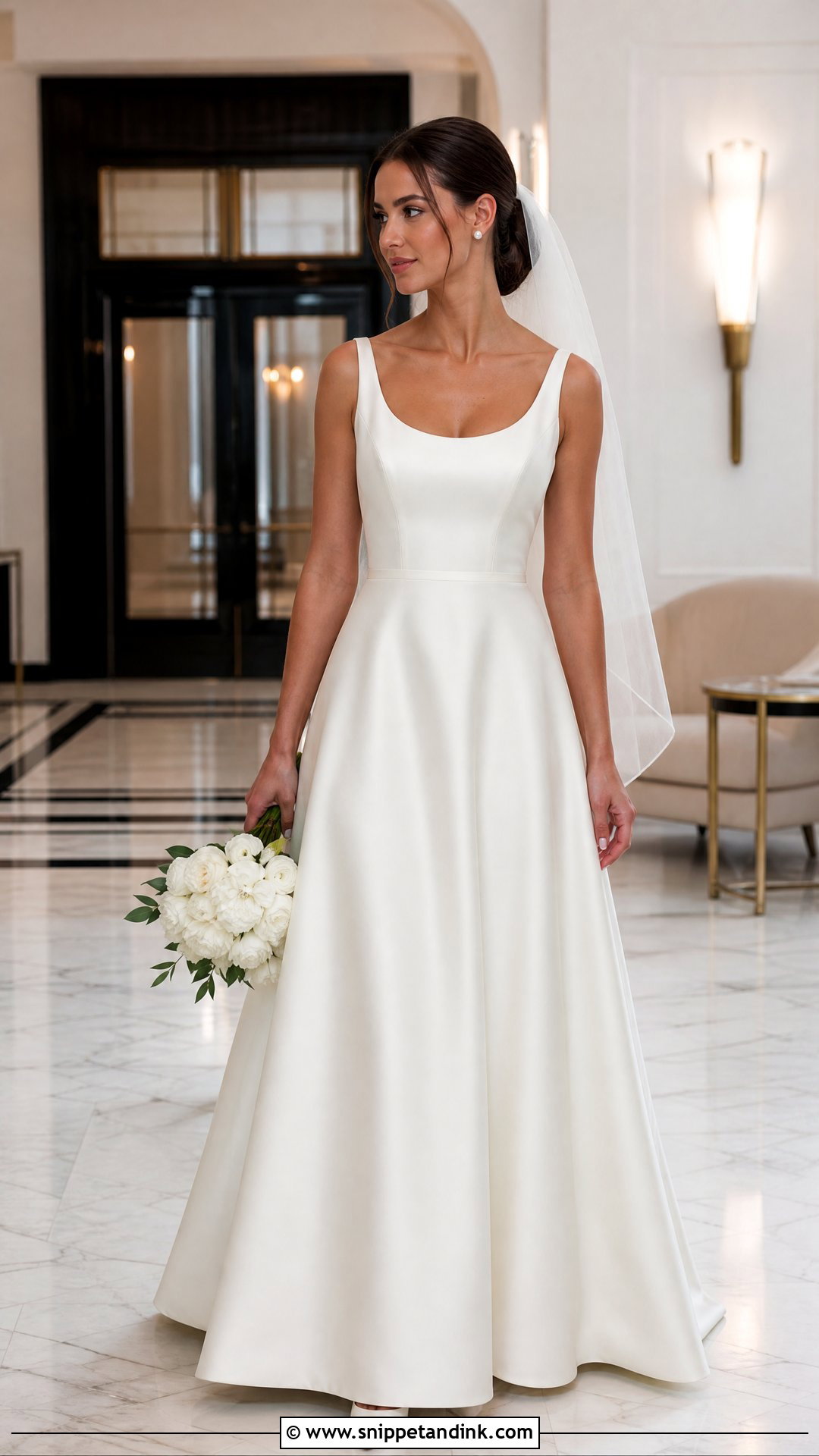 Plain Satin A Line Wedding Dress - Snippet and Ink - 20 Plain Wedding Dresses