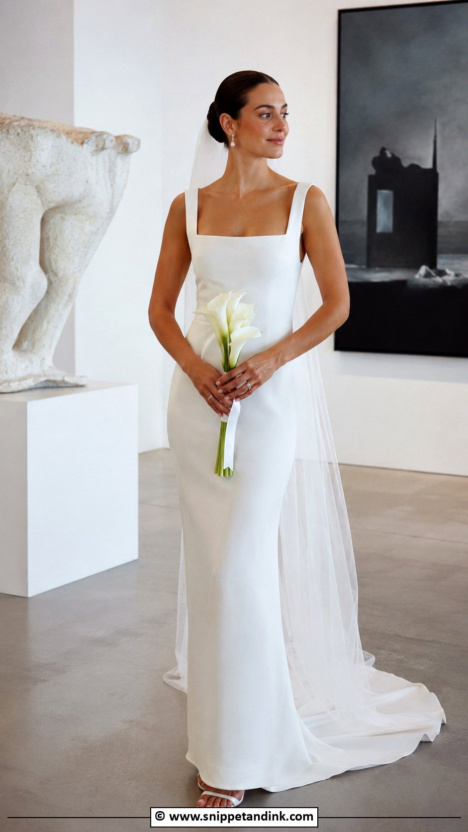 Plain Square Neck Wedding Dress - Snippet and Ink - 30 Plain Wedding Dress Ideas