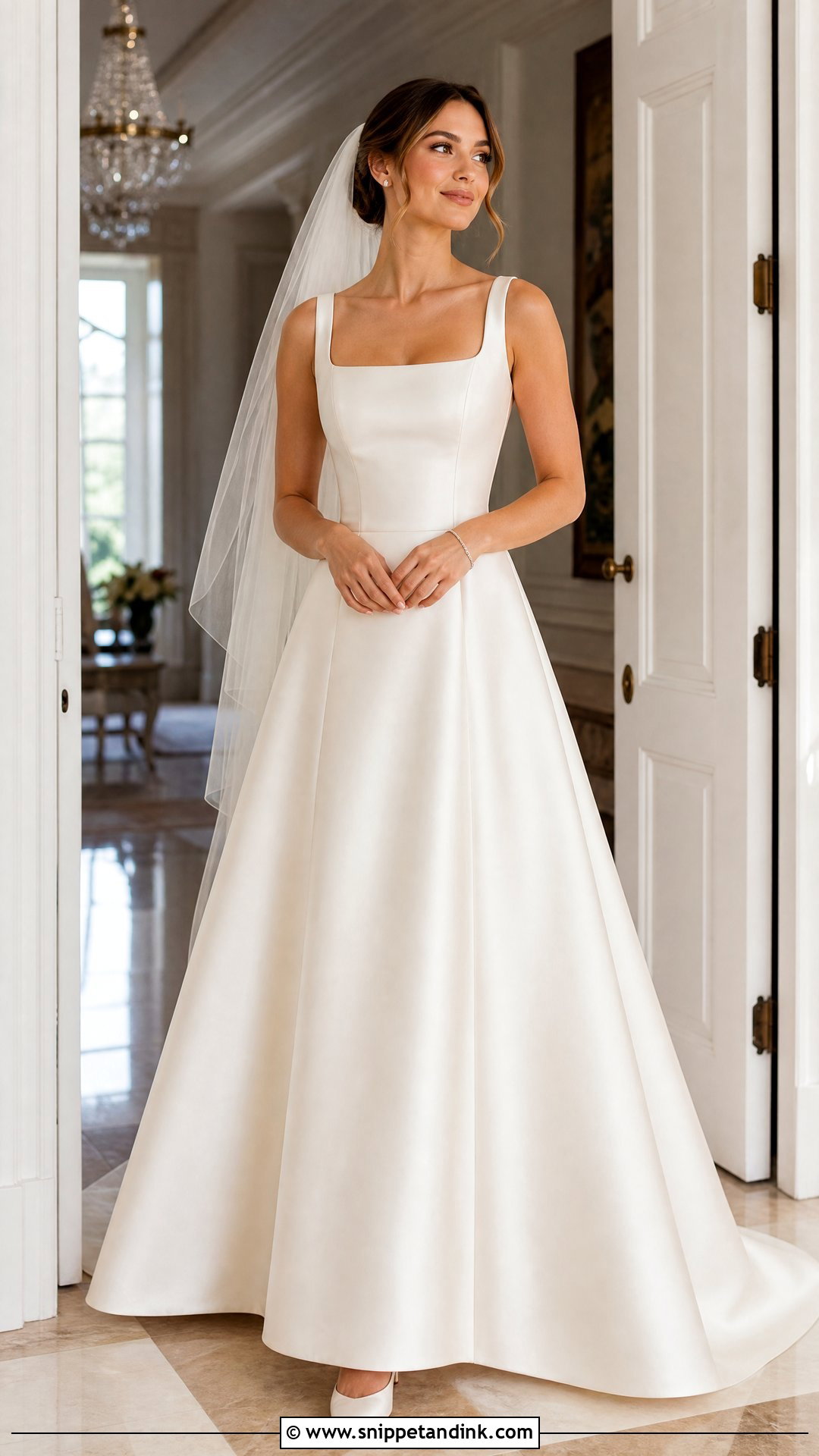 Plain Square Neck Wedding Gown - Snippet and Ink - 20 Plain Wedding Gown Ideas