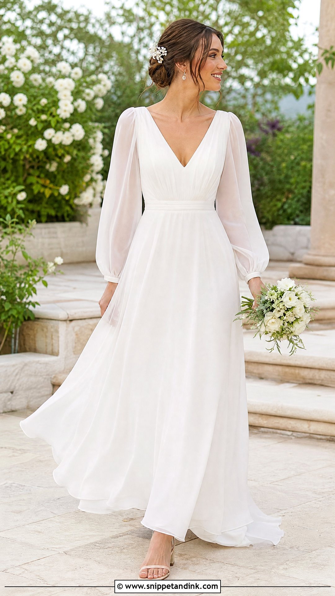 Plain Summer Wedding Dress With Chiffon Sleeves - Snippet and Ink - 20 Plain Wedding Dress with Sleeves