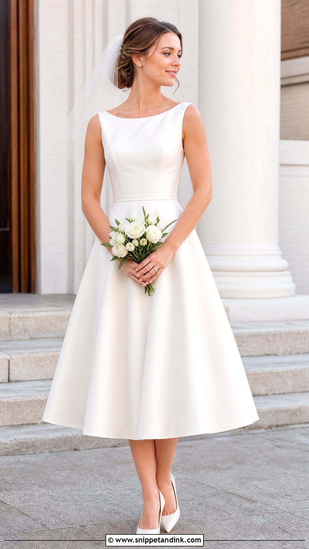 Plain Tea Length Wedding Dress - Snippet and Ink - 25 Basic Wedding Dresses