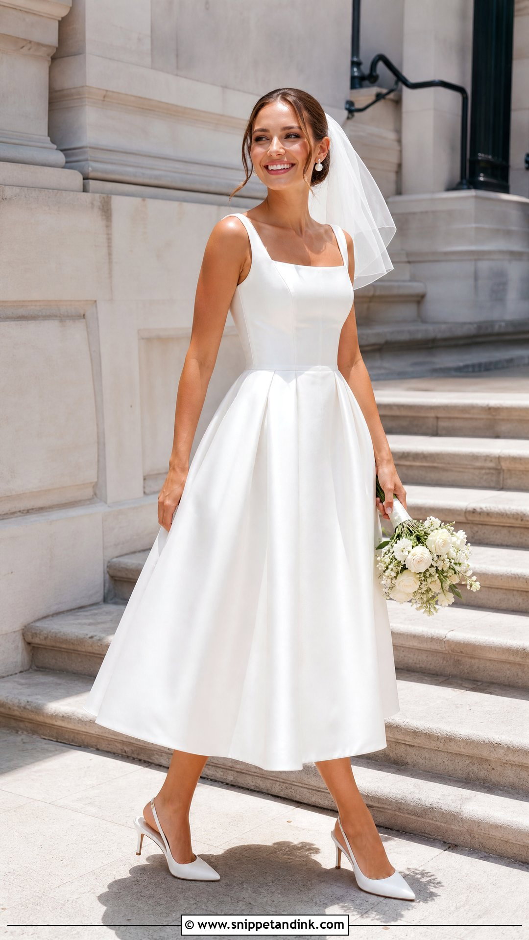 Plain Tea Length Wedding Dress - Snippet and Ink - 20 Plain Wedding Dresses