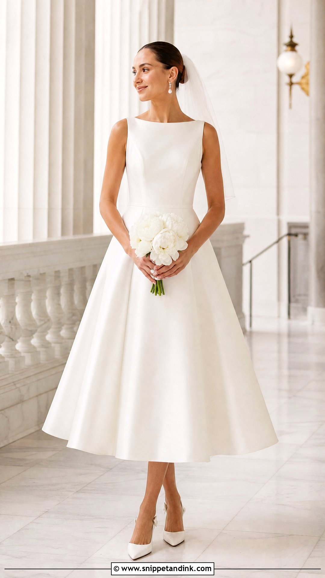 Plain Tea Length Wedding Gown - Snippet and Ink - 20 Plain Wedding Gown Ideas
