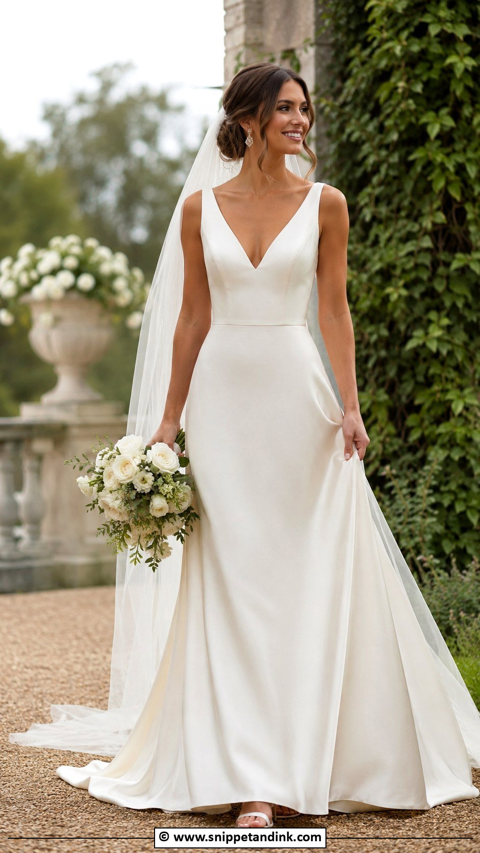 Plain V Neck Wedding Dress - Snippet and Ink - 30 Plain Wedding Dress Ideas