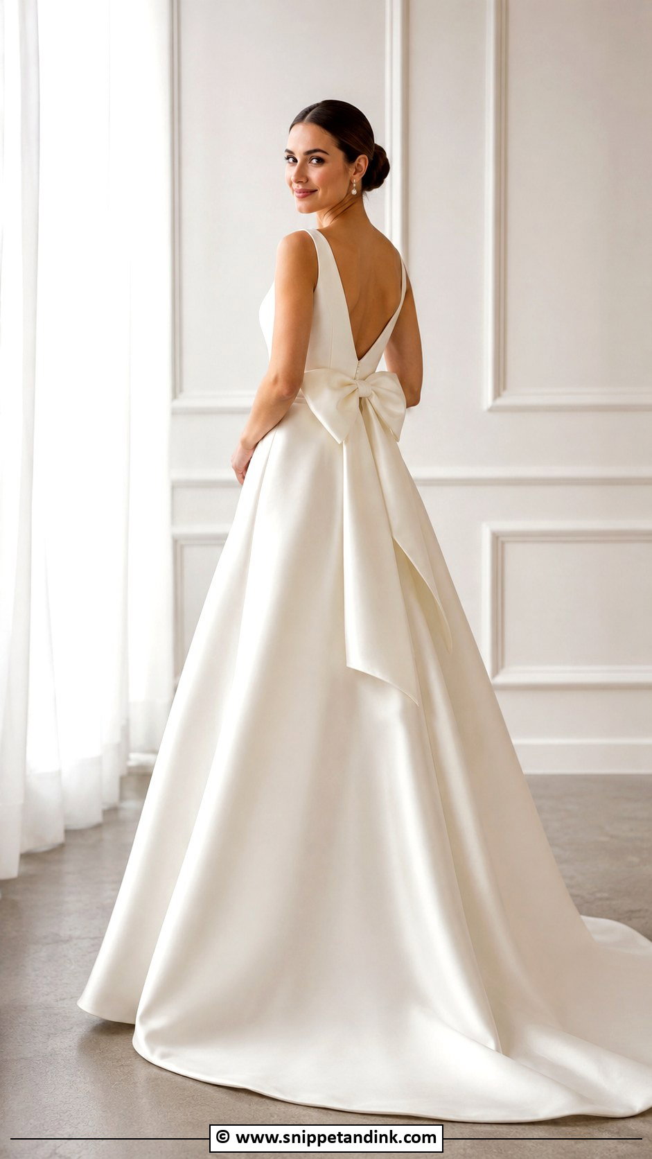 Plain Wedding Dress With Bow - Snippet and Ink - 30 Plain Wedding Dress Ideas