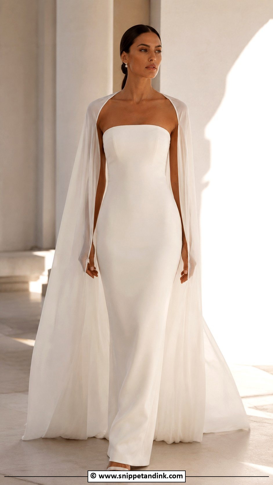 Plain Wedding Dress With Cape - Snippet and Ink - 30 Plain Wedding Dress Ideas